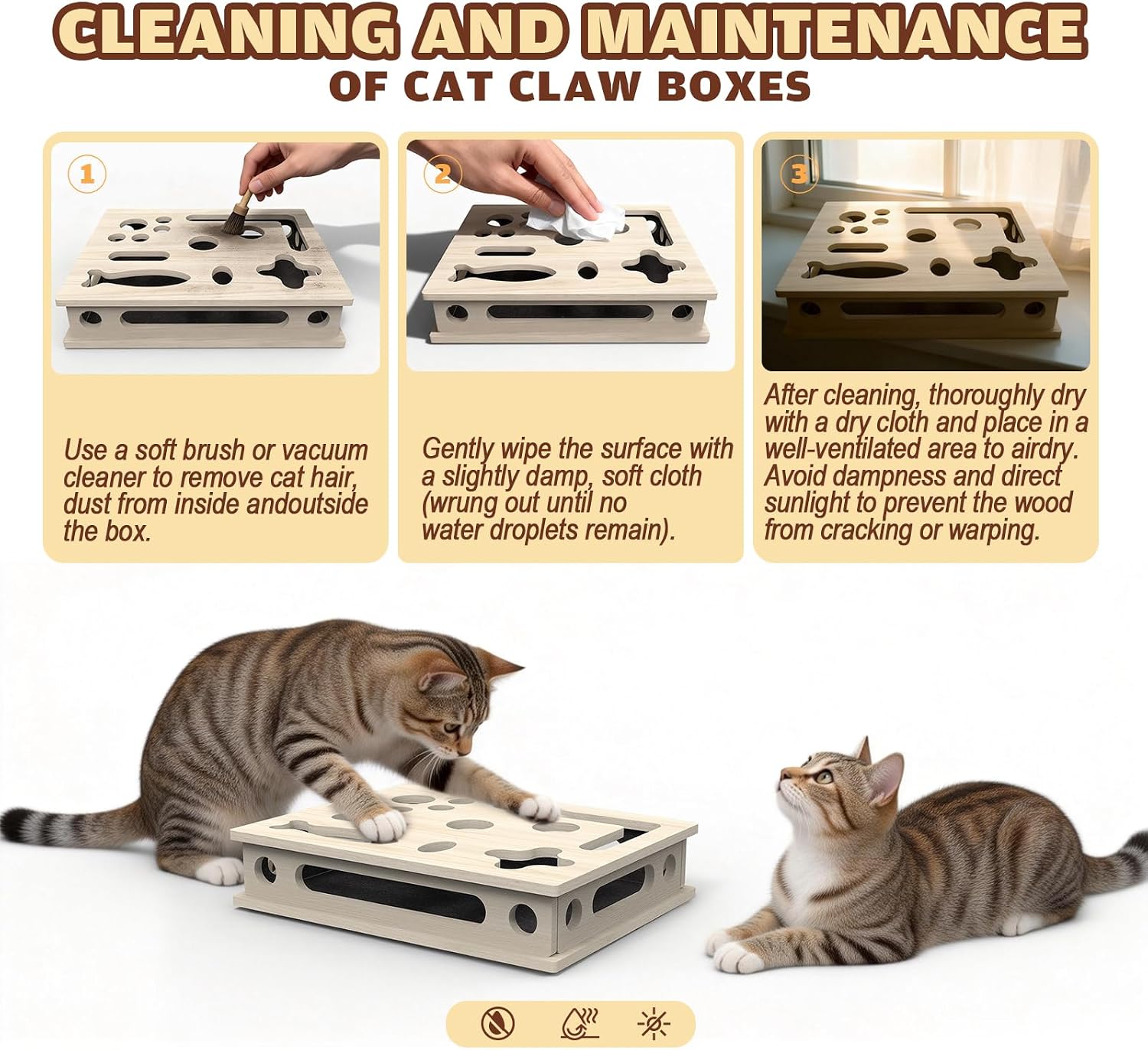 Detalle 2 de Cat Scratch Puzzle Box, Solid Wood