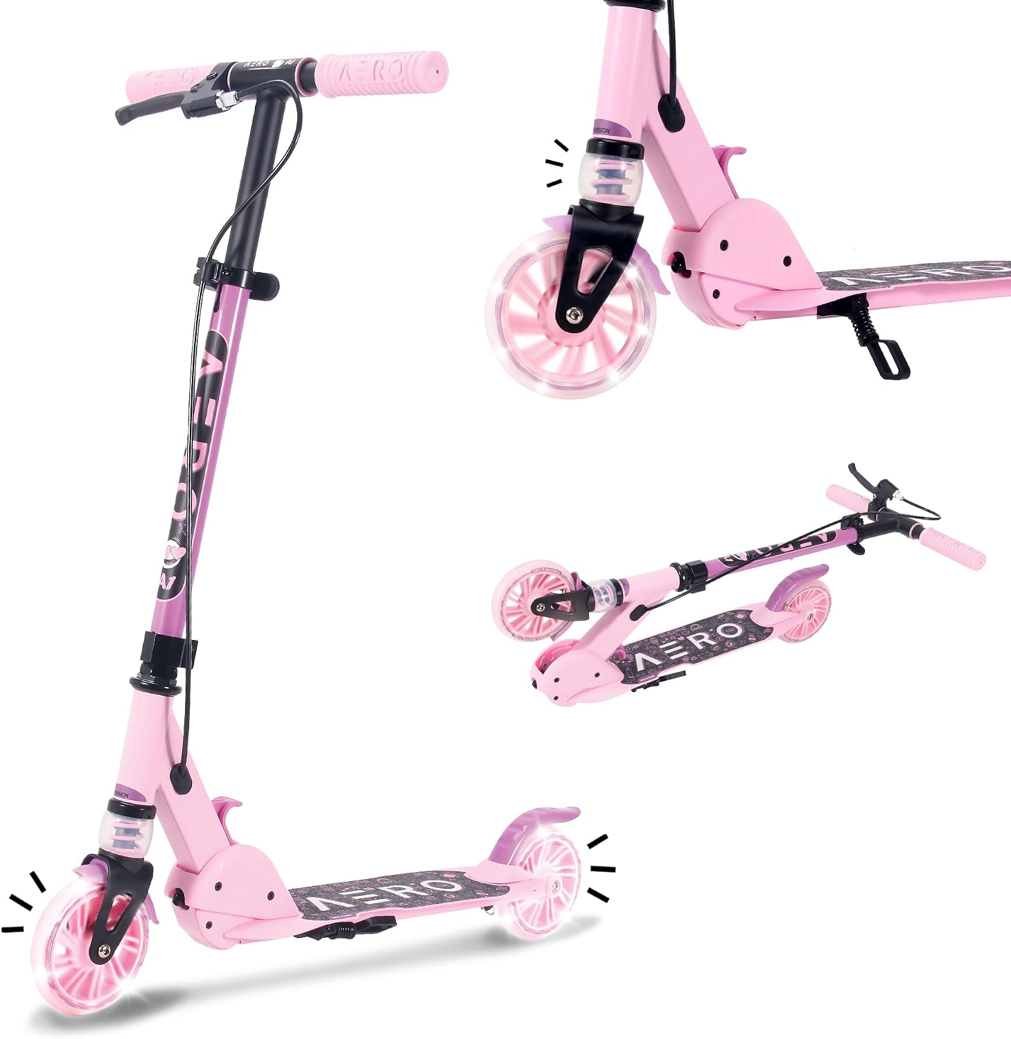 Thumbnail 6 de Aero Scooter for Kids 5-8 (A1) — Two-Wheel Kick Scooter with Dynamic Lights, Hand Brake, and Height Adjustment