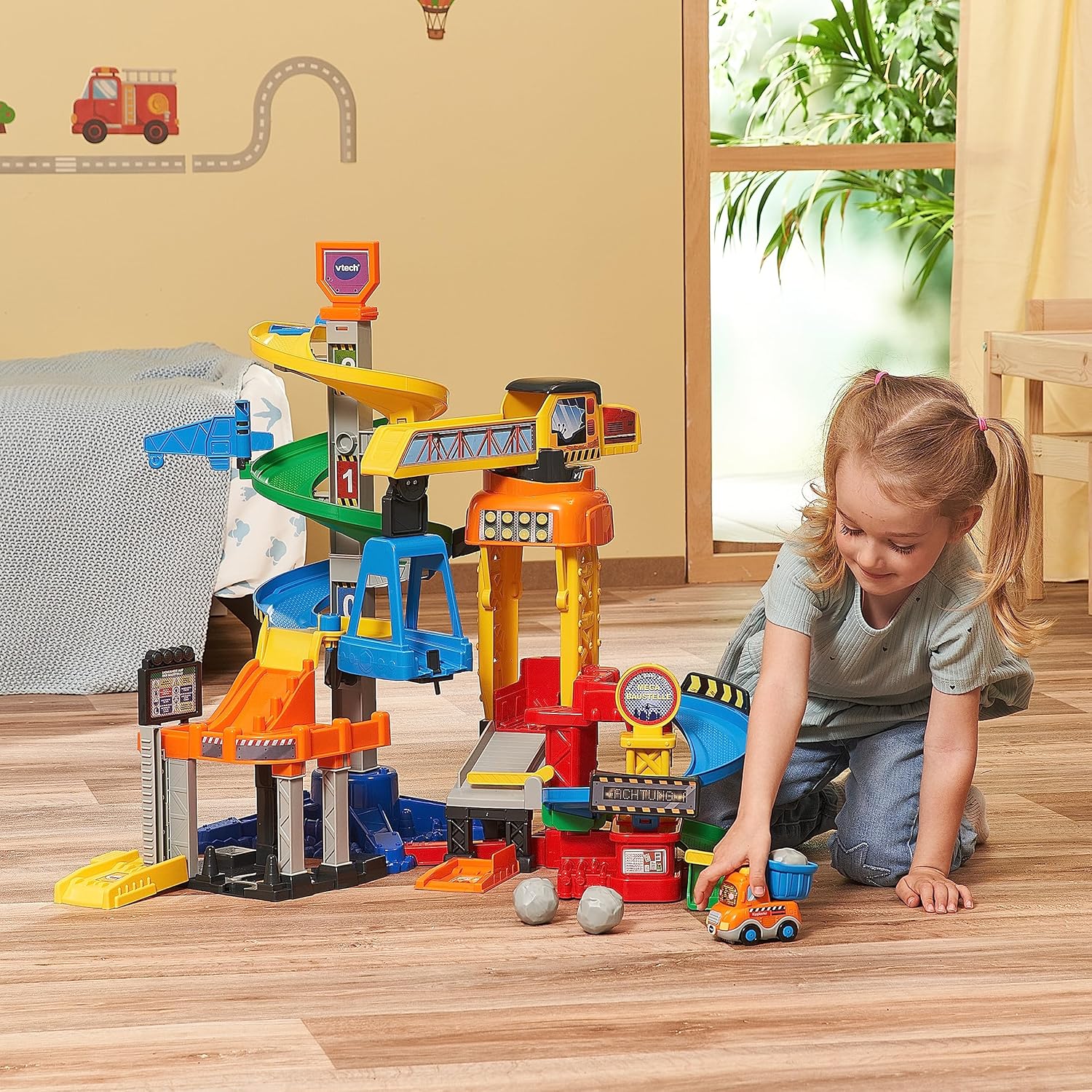 Detalle 1 de VTech Tut Tut Baby Flitzer Mega Cantiere – Set da gioco interattivo per bambini 1–5 anni