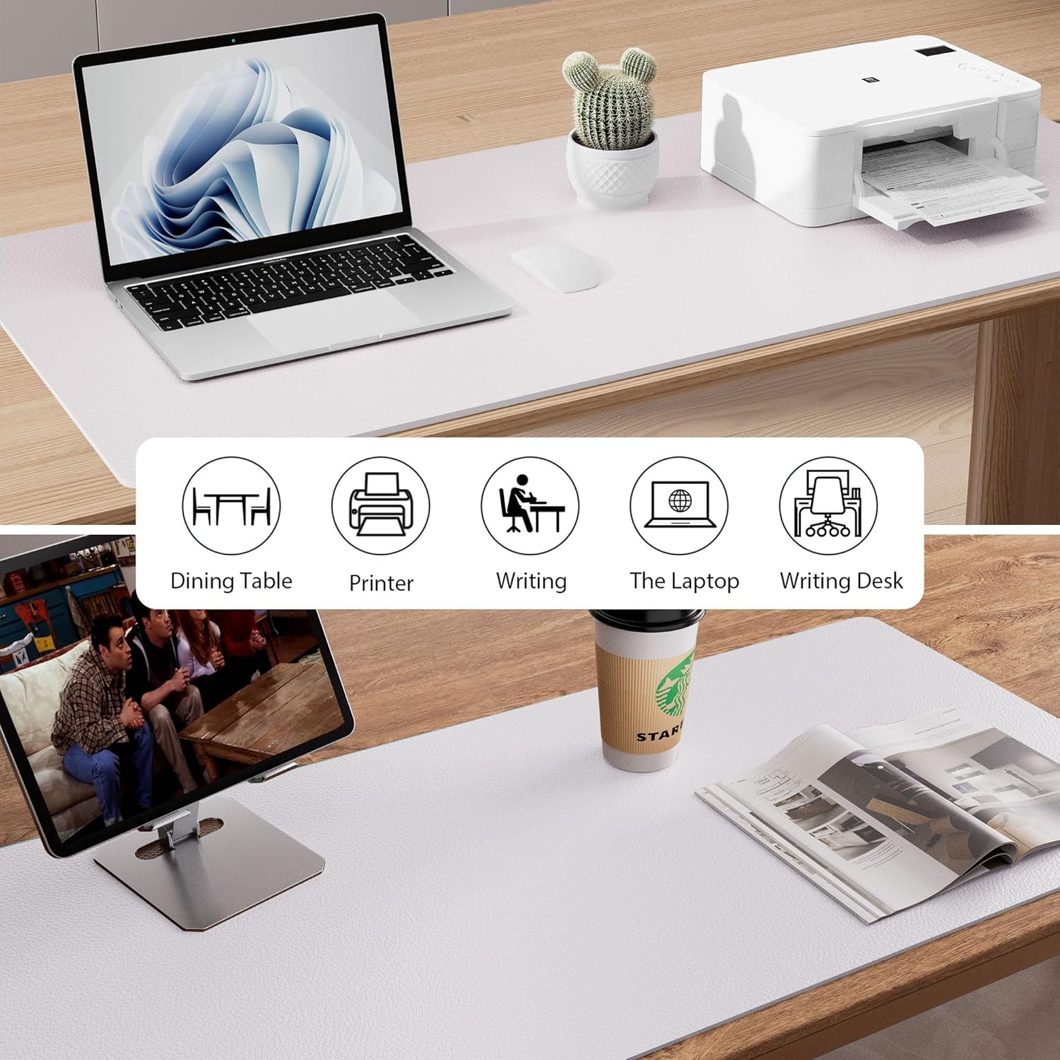 Thumbnail 4 de Aothia Large Synthetic Leather Desk Protector 48×17 in 🪑