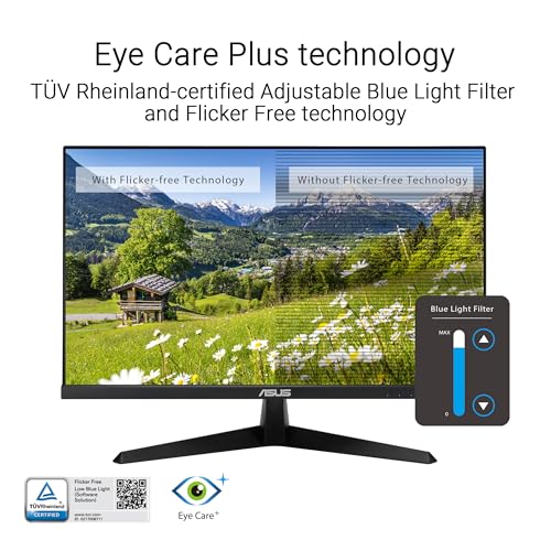 Detalle de ASUS Moniteur VY279HGR Eye Care – 27 pouces FHD IPS, 120 Hz (OC), Ultra-confort visuel