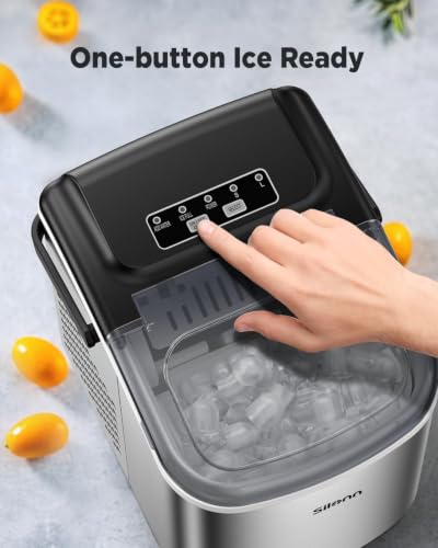 Detalle de Silonn Countertop Ice Maker: 9 Bullet Ice in 6 Minutes, 12 kg Daily