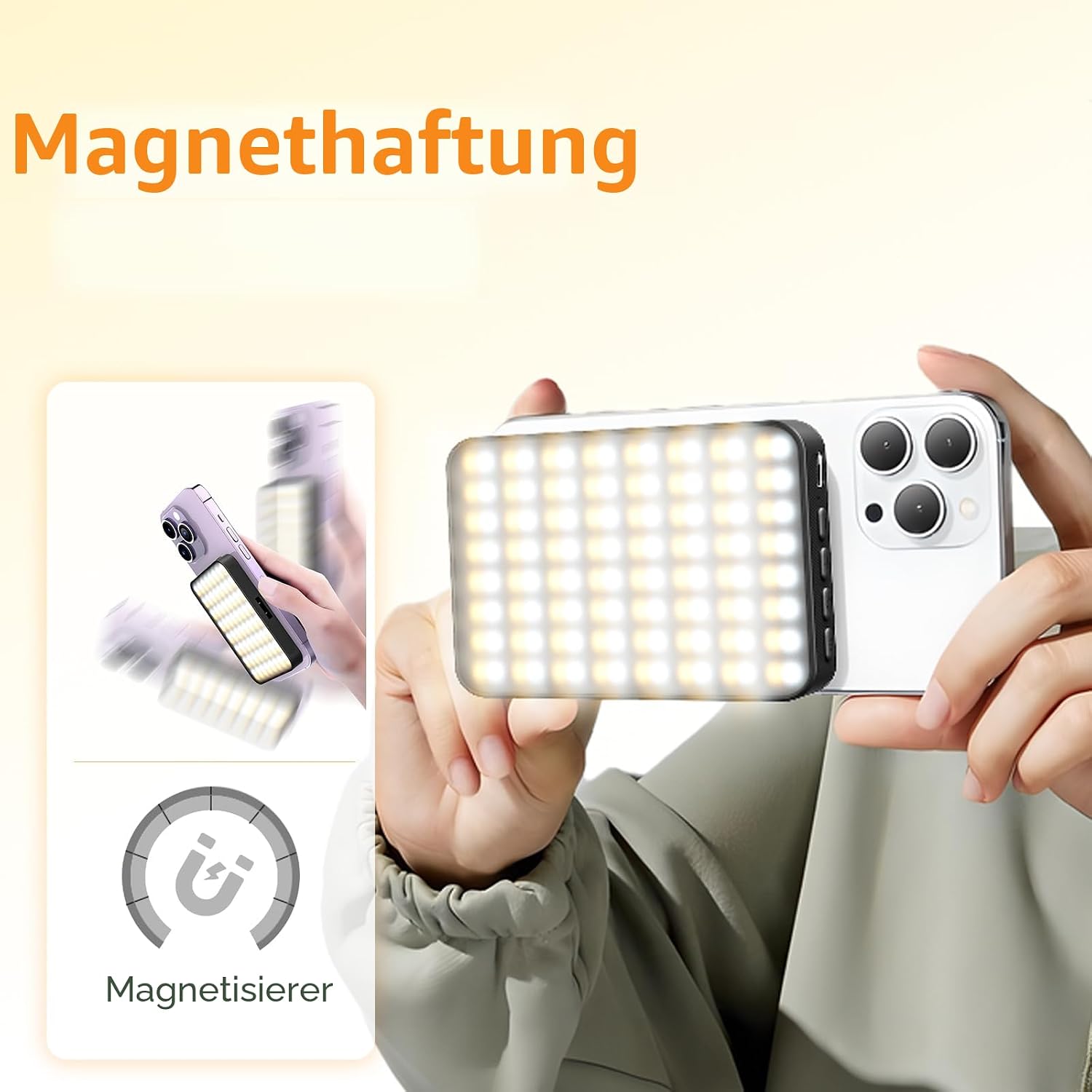 Thumbnail 1 de Magnetic Selfie Licht 128 LED, 3000–6500K Fotolicht