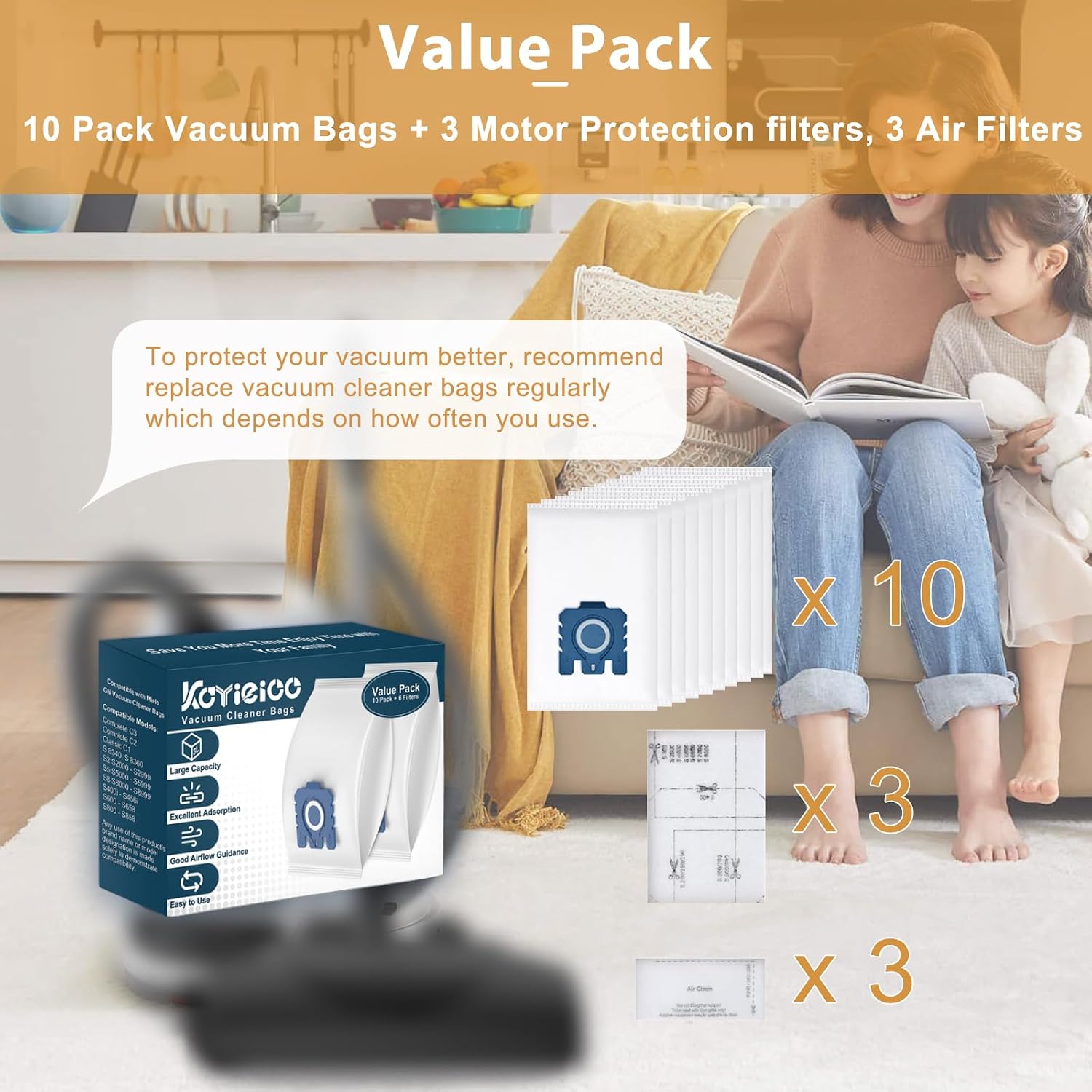 Thumbnail 5 de 10 Pack GN Dust Bags with 3 Filters