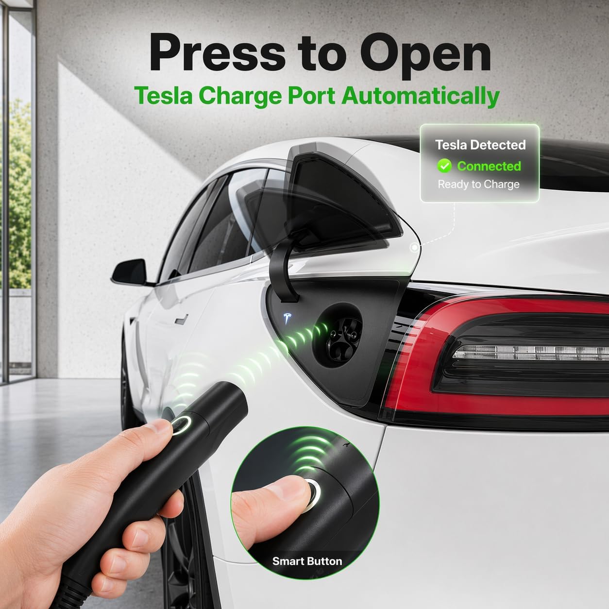 Detalle 1 de Autel Level 2 Home Smart EV Charger (NACS) with 25-Foot Cable — Up to 50Amp, Hardwired 240V