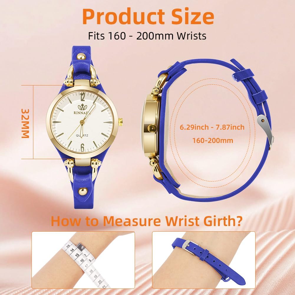 Detalle 2 de OFFCUP Orologio da donna analogico al quarzo con cinturino in pelle e movimento a tre lancette
