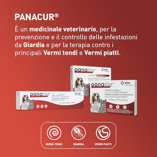 Detalle de Panacur Compresse 250mg – Vermifugo per cani e gatti, agisce contro Giardia e vermi intestinali