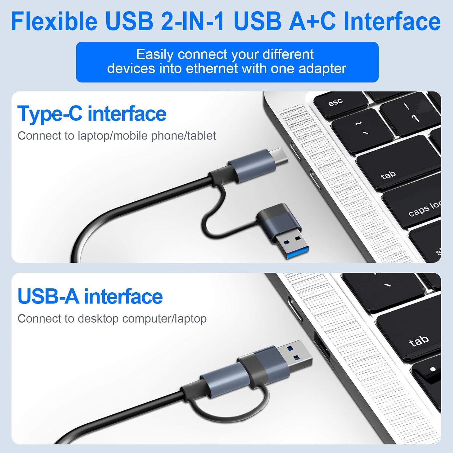 Thumbnail 4 de Vonxite USB C auf Ethernet Adapter 1000Mbps