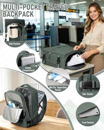 Thumbnail 8 de SZLX Mochila de viaje con compresión al vacío 40x30x20 cm para cabina – compatible con Ryanair y Wizz Air