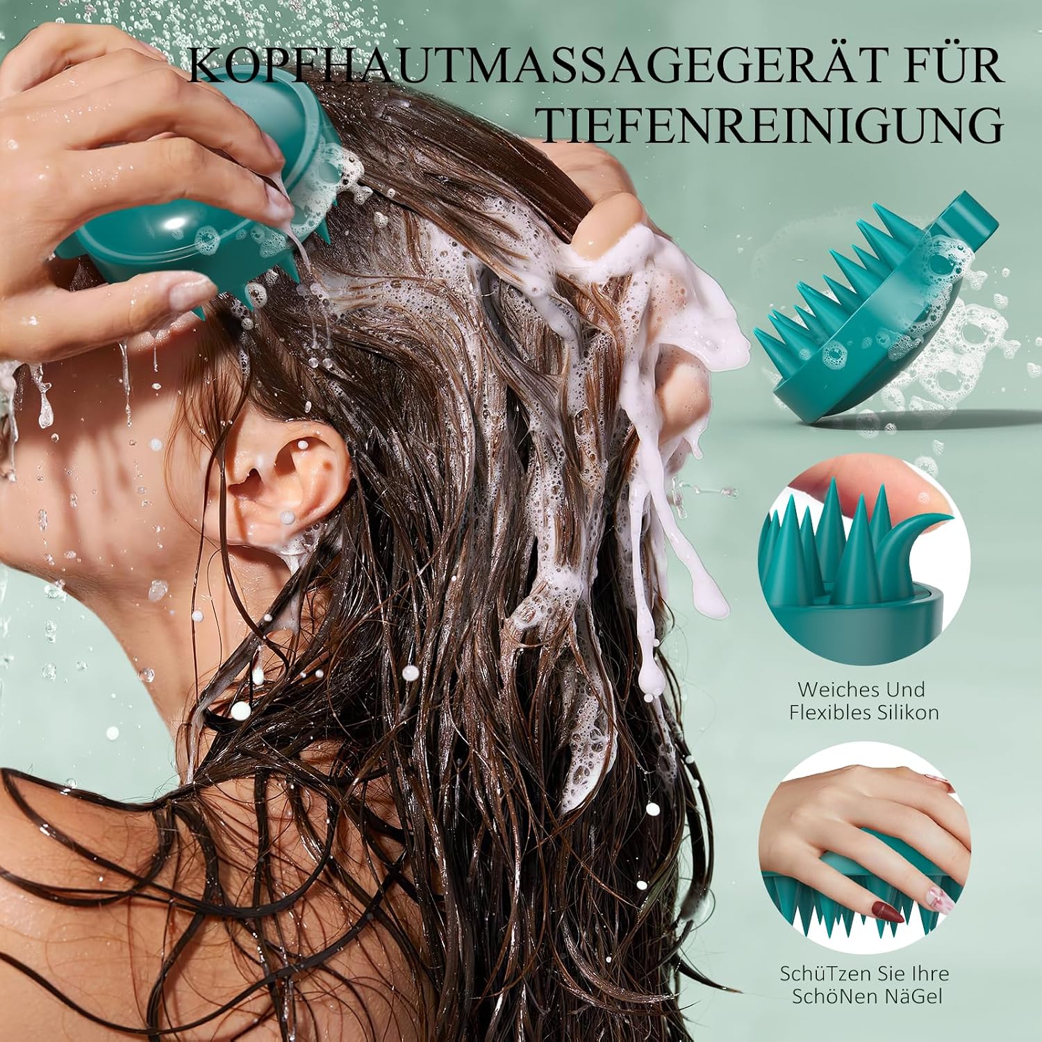 Thumbnail 4 de Kopfhautpeeling Rosmarin 2-in-1 – VOERUY mit Minzöl und Silikon-Massagegerät, 300 g