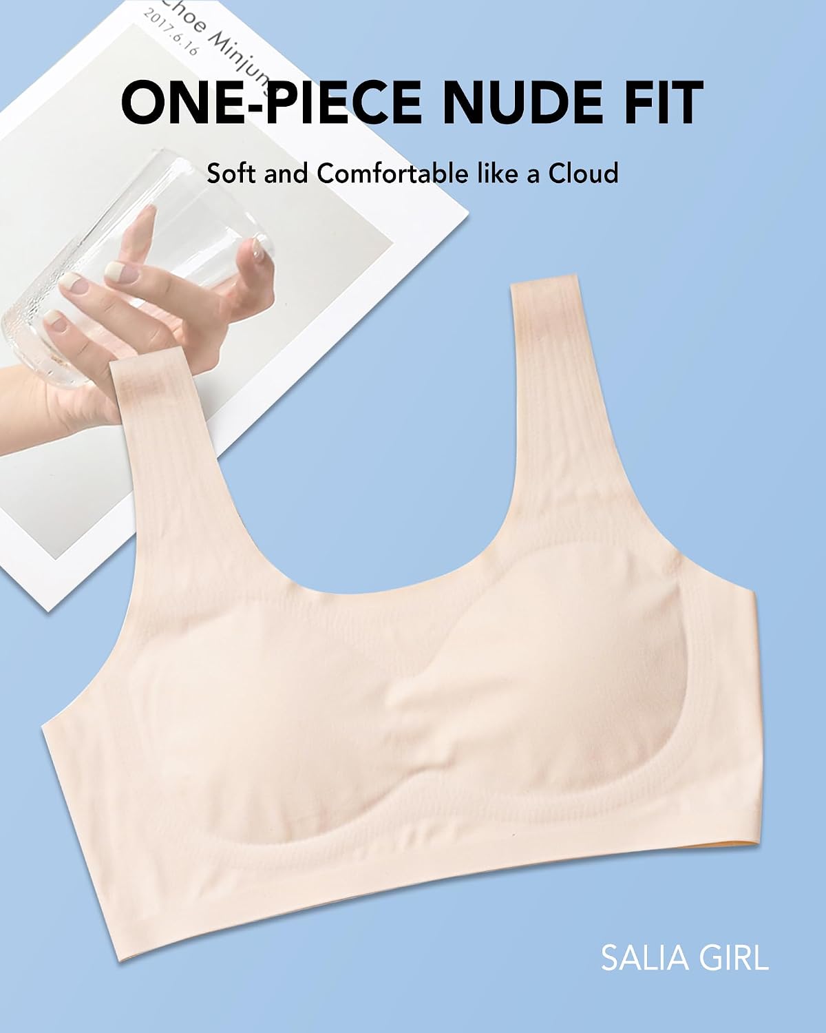 Detalle 2 de SALIA GIRL Seamless Training Bras for Girls 10-16, Removable Padding