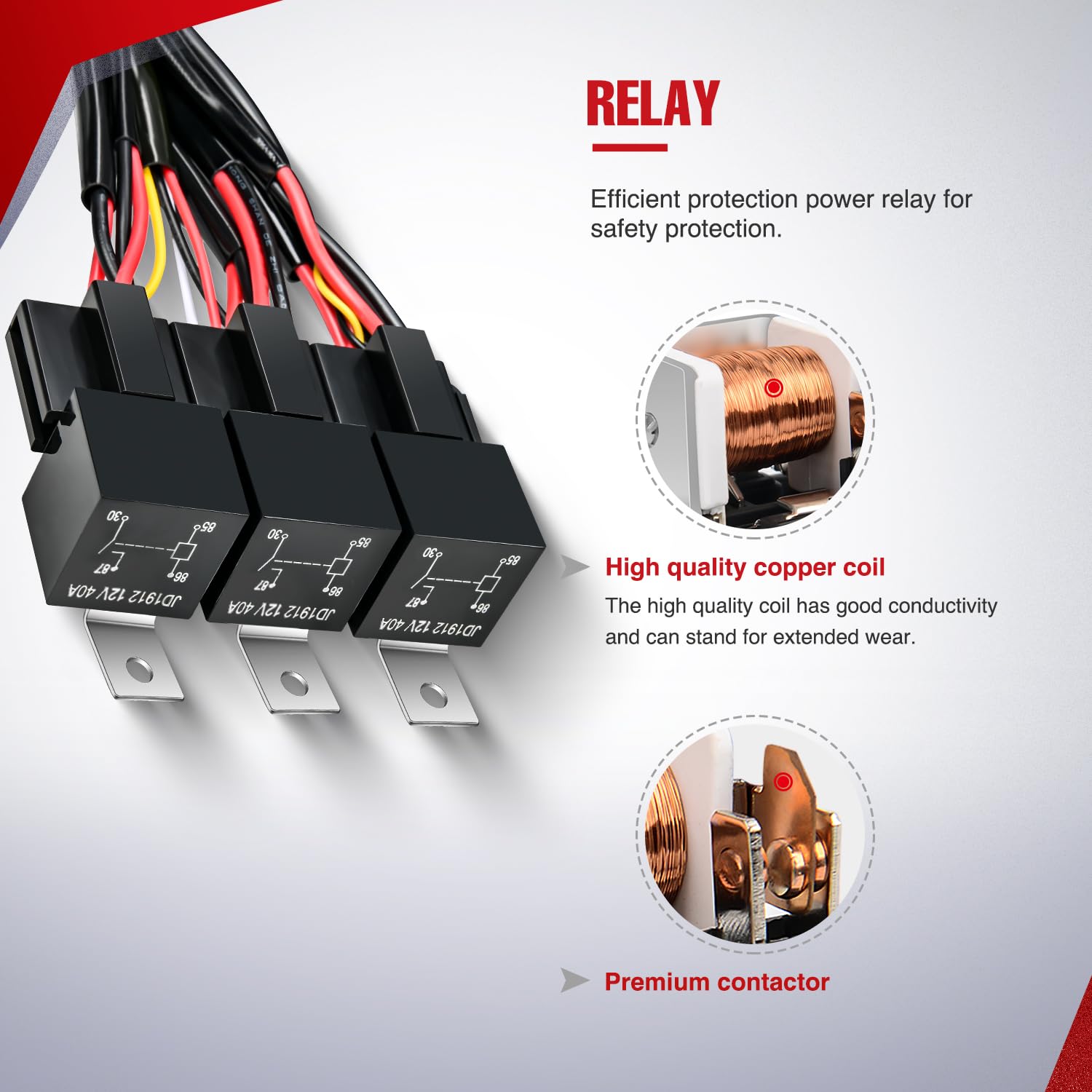 Detalle 2 de Nilight 16AWG Wiring Harness Kit 12V