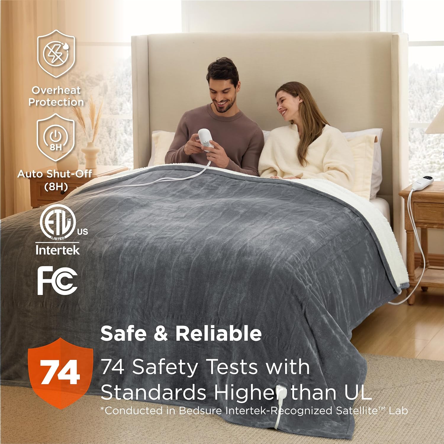 Detalle 1 de Bedsure Heated Blanket Queen Size