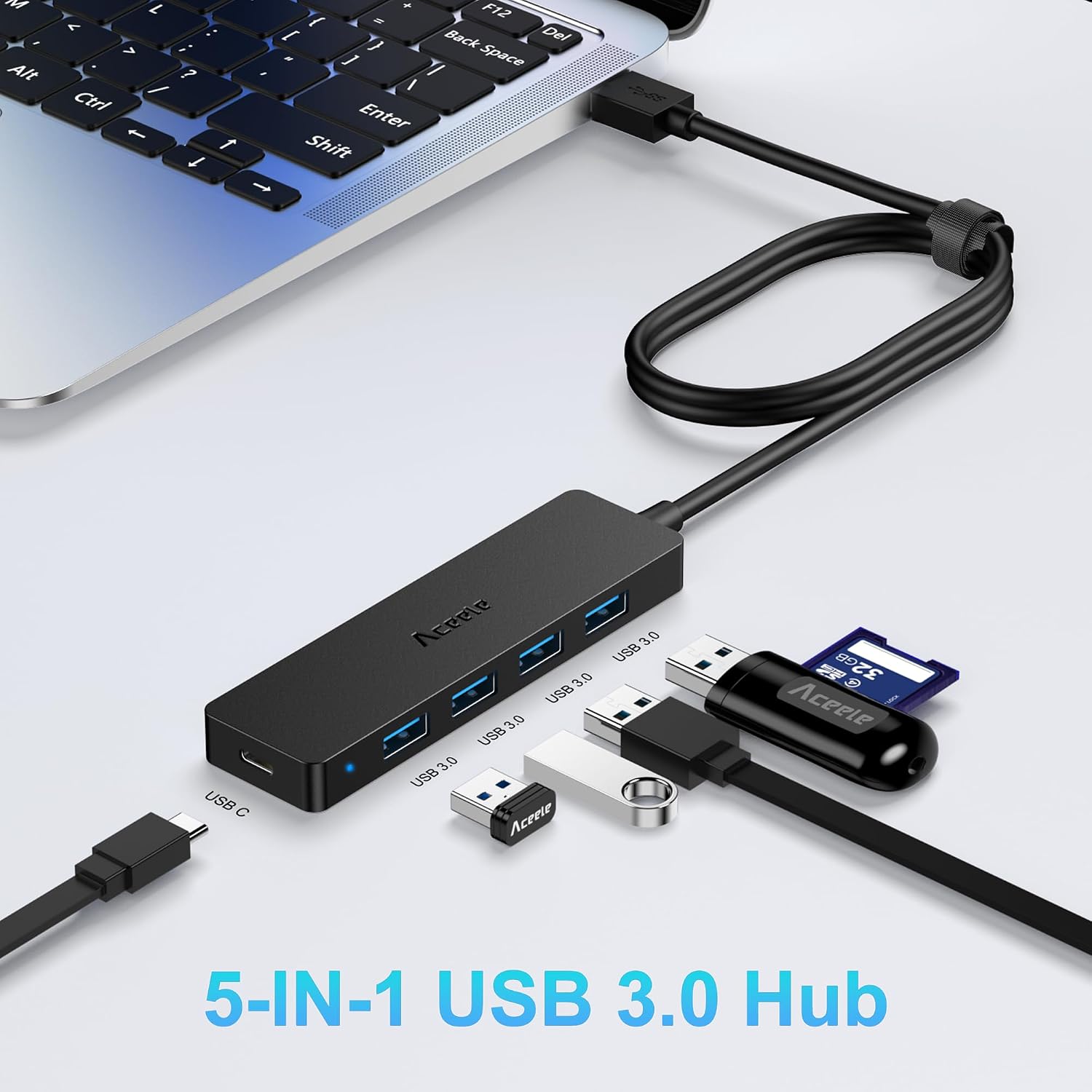 Detalle de Aceele USB hub with USB 3.0