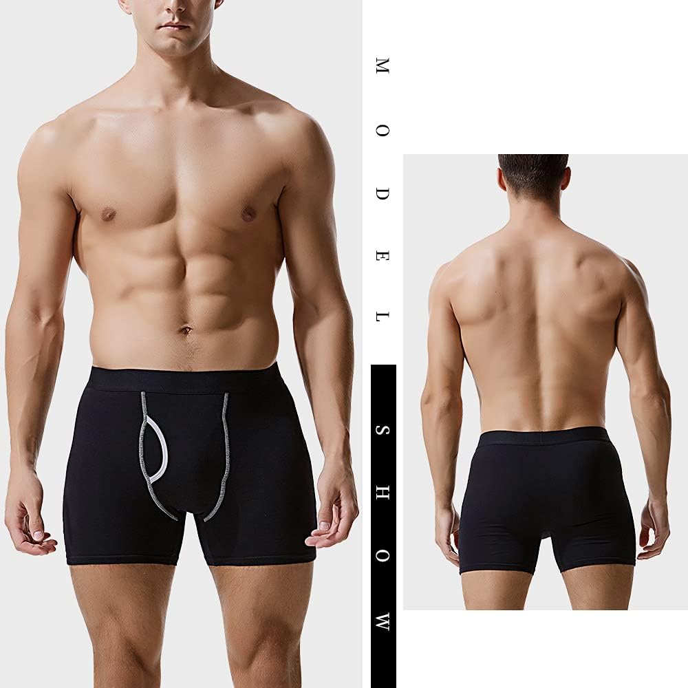 Thumbnail 1 de DODOMIAN Mens Boxer Briefs Underwear – 5 Pack, Soft Cotton, Tagless, Long Leg