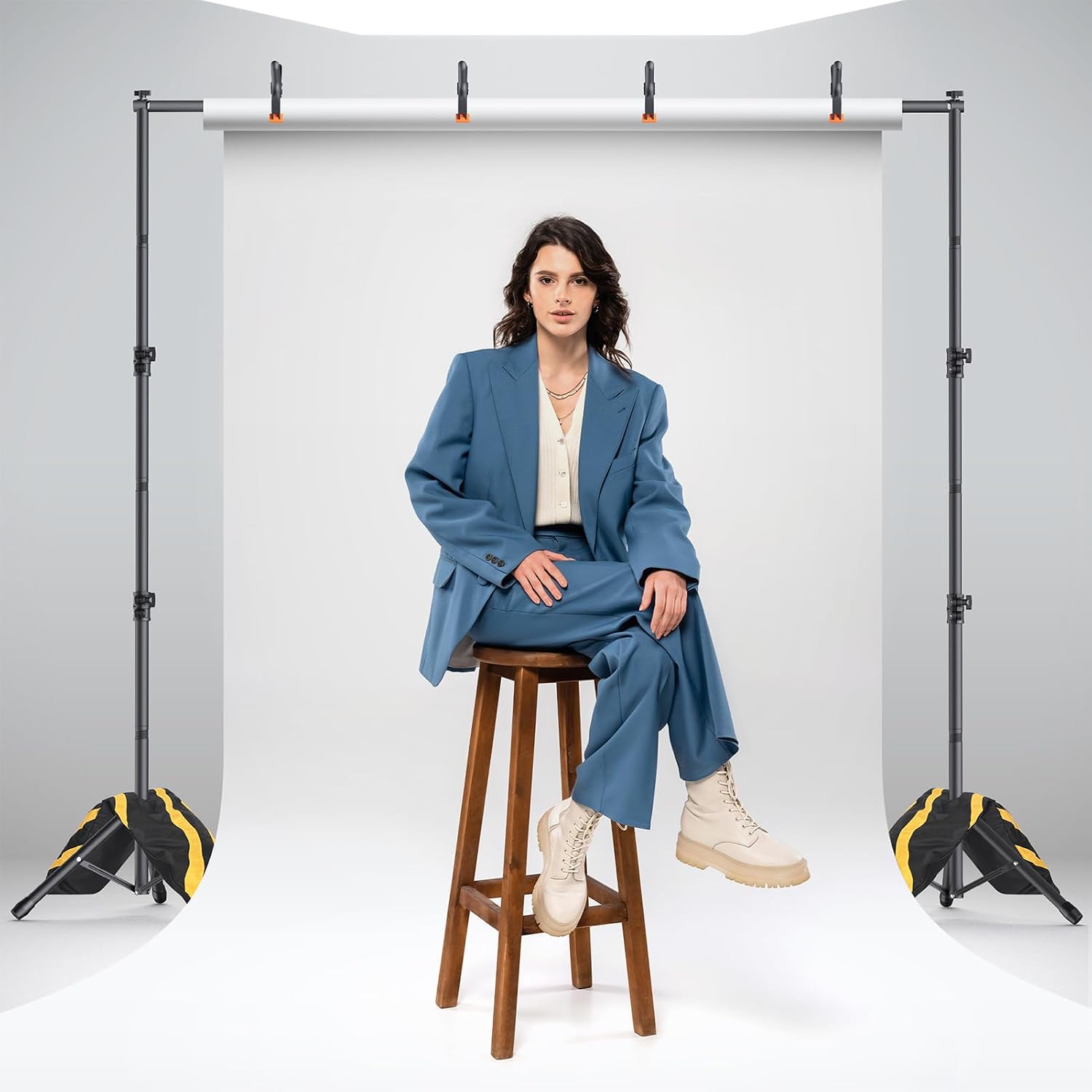 Thumbnail 6 de Backdrop Stand Kit - 6 Widths, 10x7.5ft Adjustable Background Stand for Parties & Studio Photography by Eocnrhe