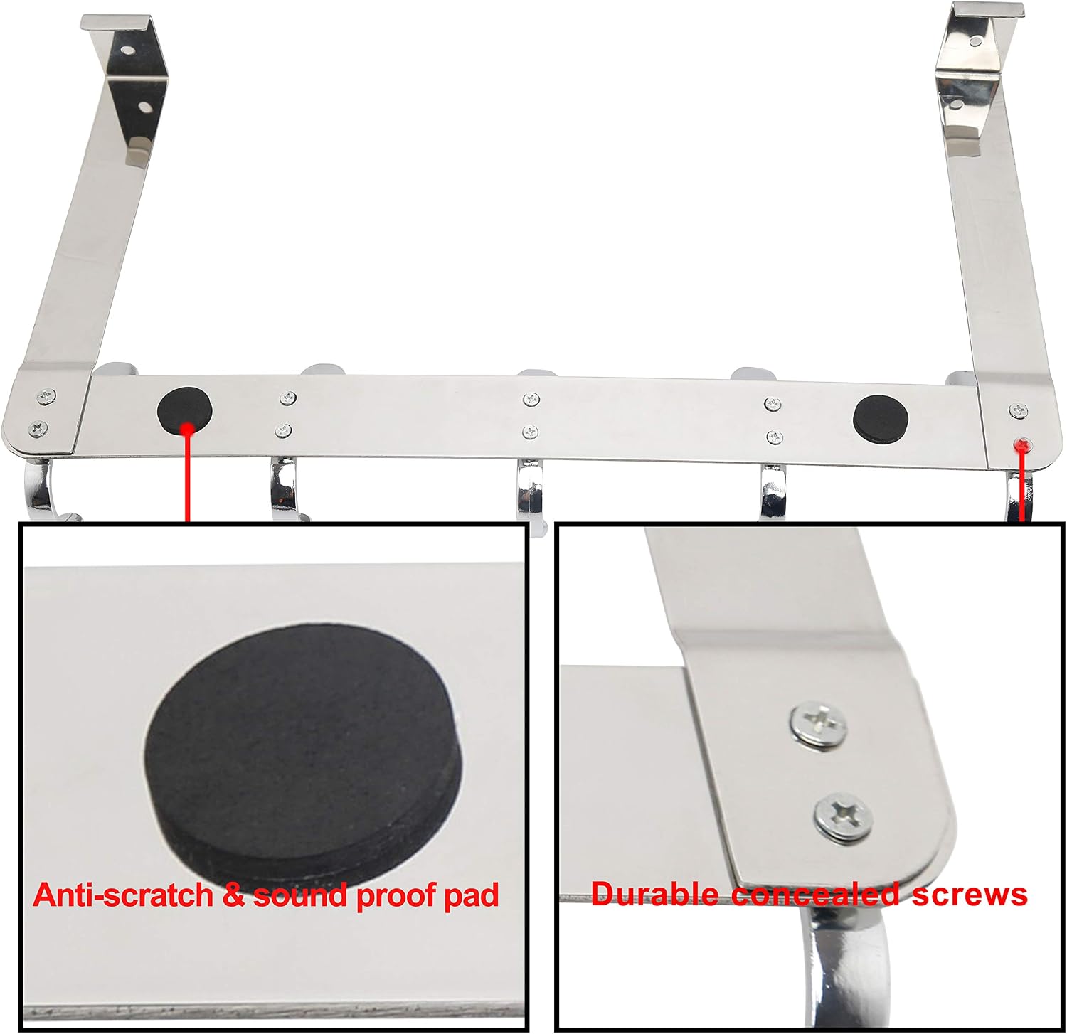 Detalle de SKOLOO Over-the-door hook rack, silver