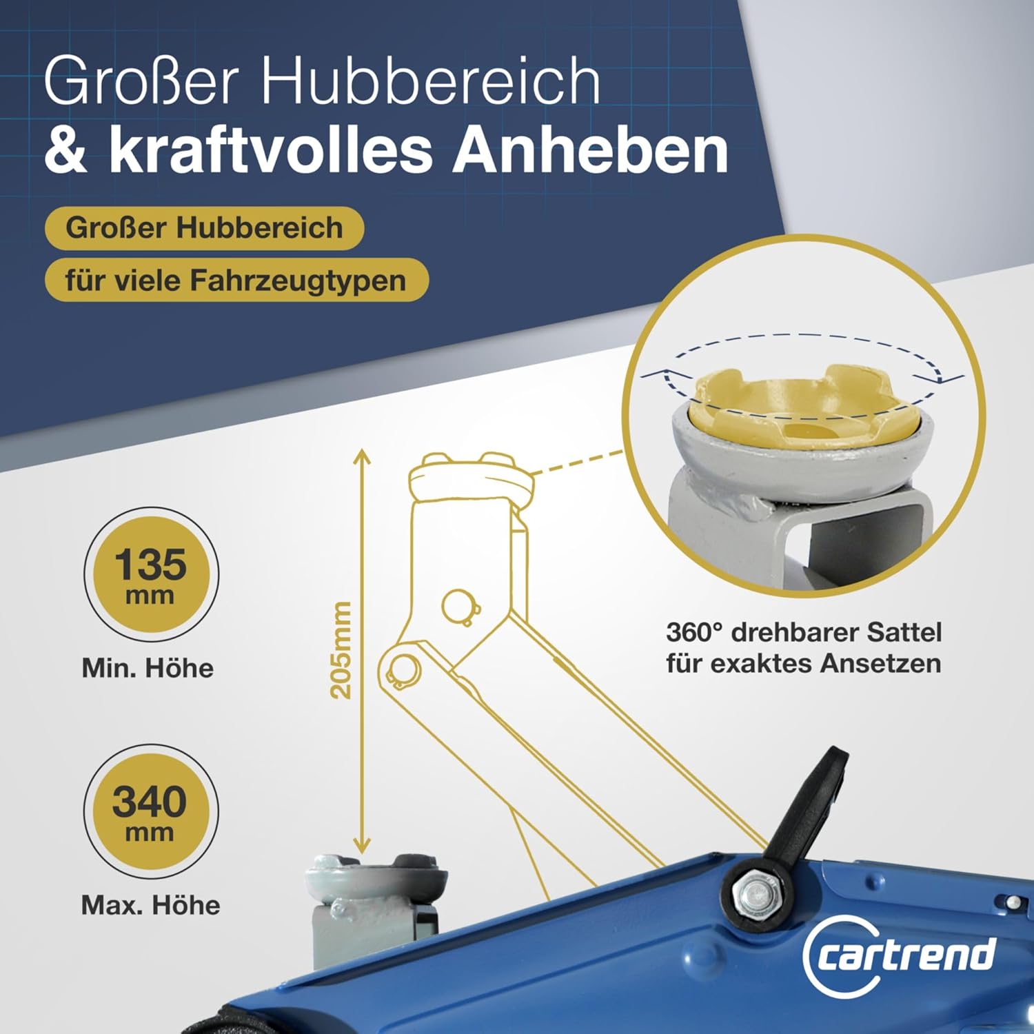 Detalle 2 de cartrend Hydraulischer Rangierwagenheber 2t đź›