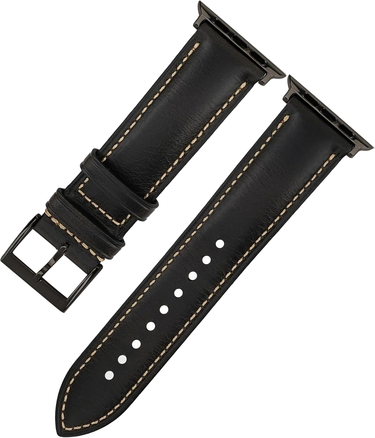 Detalle 2 de Gomvadr Vintage Leather Watch Band for Apple Watch (38–49mm): A Prudent, Italian Wax-Tanned Option