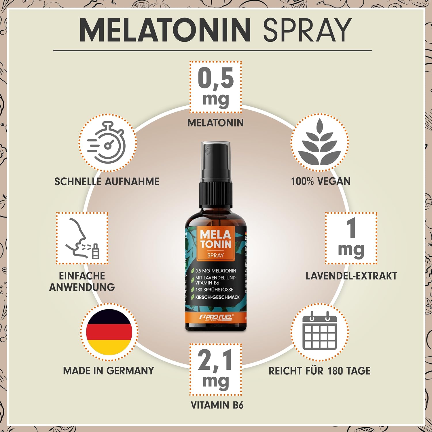 Detalle 2 de Melatonin Einschlaf-Spray 0,5 mg Kirschgeschmack