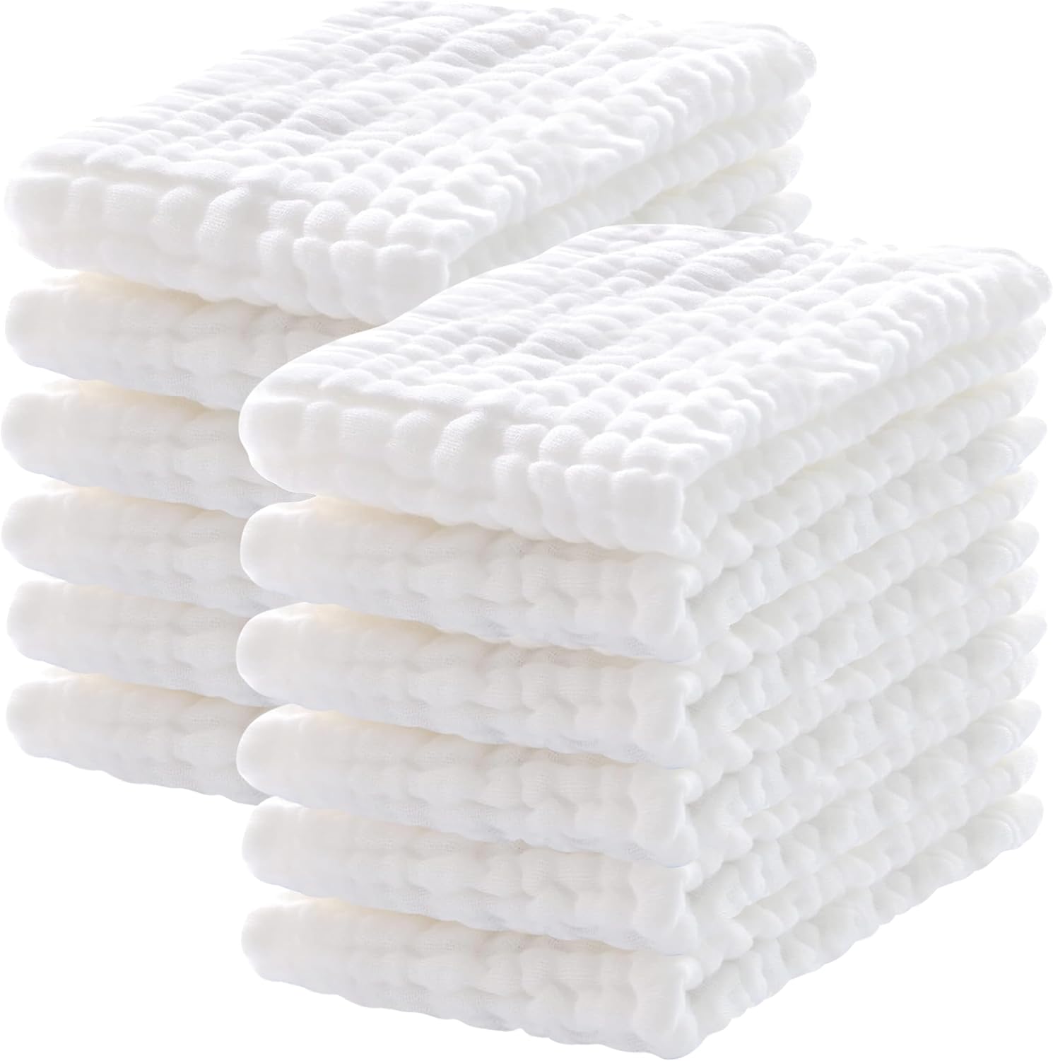 Detalle de Lovely Care 12 Pack Muslin Burp Cloths – 100% Cotton, 20'' x 10'', Extra Soft & Absorbent