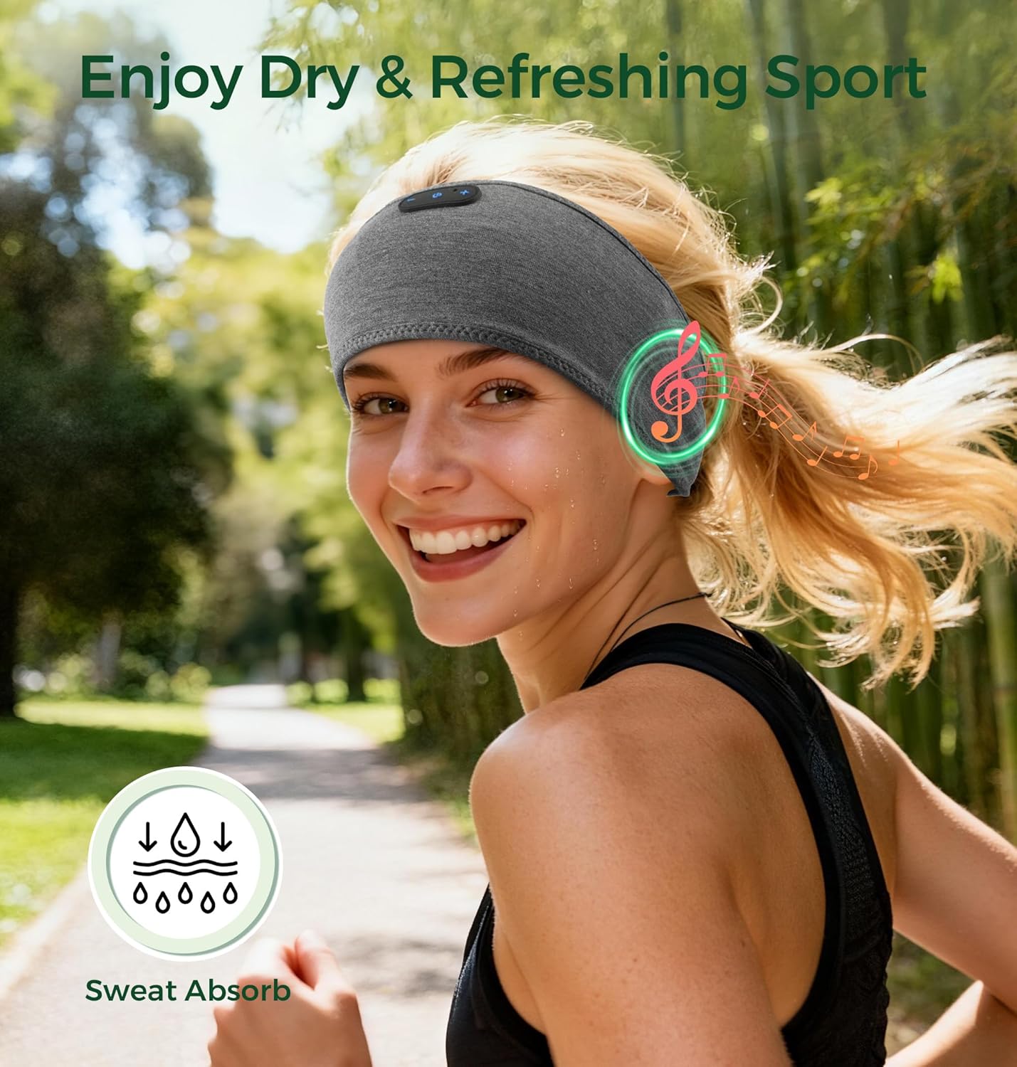 Thumbnail 3 de MUSICOZY Schlafkopfhörer aus Bambus-Baumwoll-Stoff – Bluetooth 5.4, 16 Std., Stirnband, ideal für Seitenschläfer, Yoga und Reisen