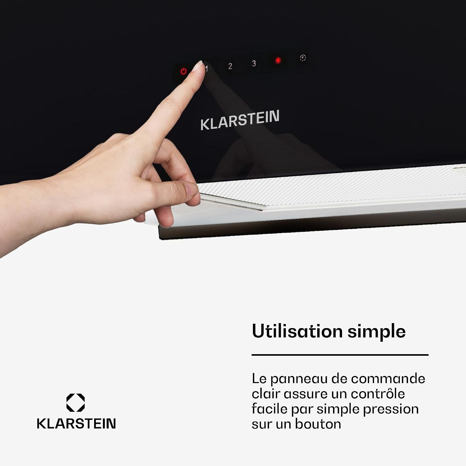 Detalle de Klarstein Kronleuchter L eilandafzuigkap met recirculatie, led en timer