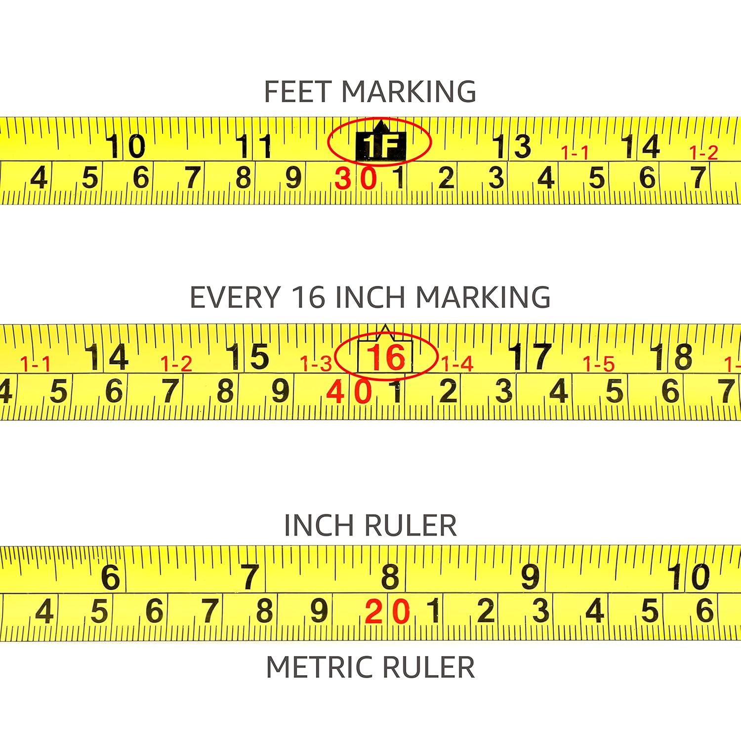 Detalle 2 de Amazon Basics 16 ft Tape Measure ๐