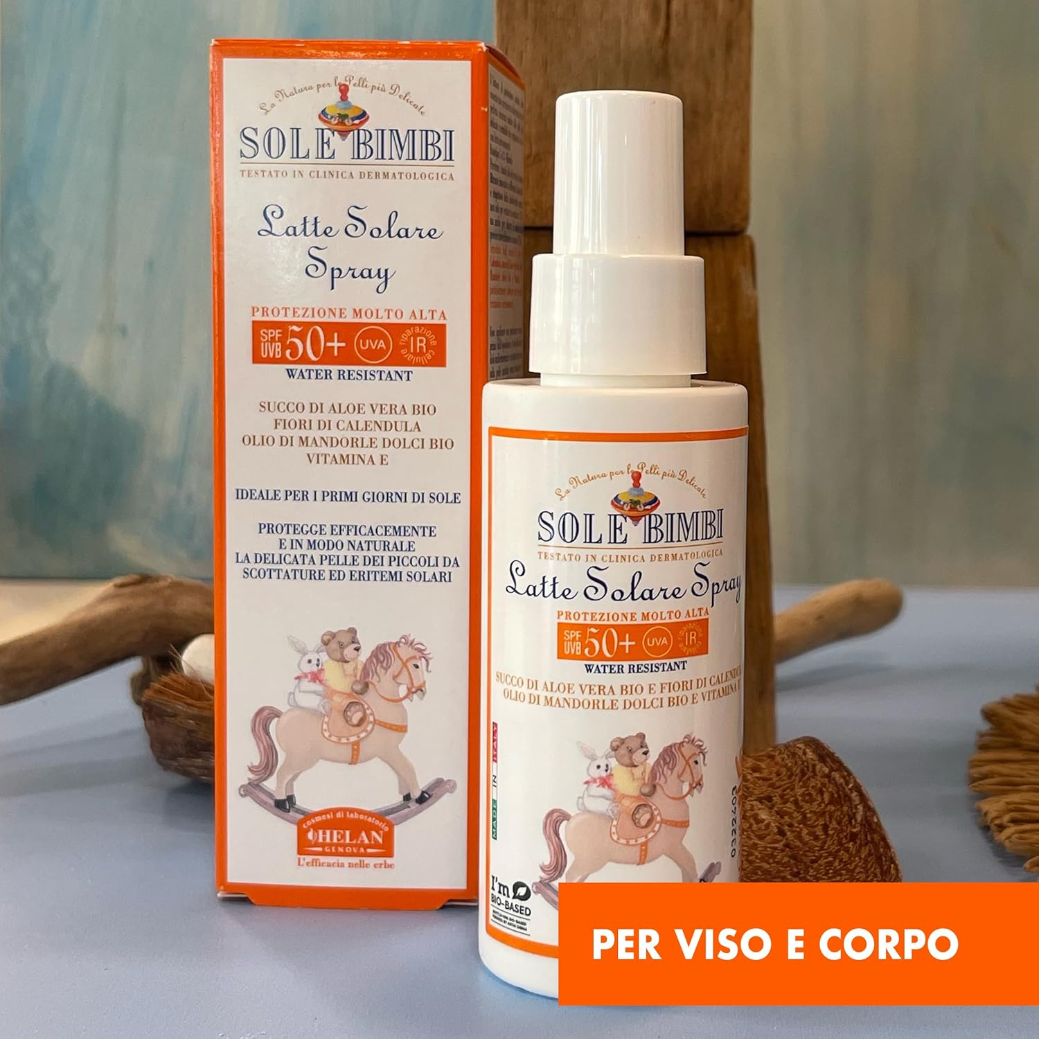 Detalle 2 de Helan Sole Bimbi SPF50+ Fluide Spray Enfants et Bébés – Hydratant et Protecteur, 100 ml