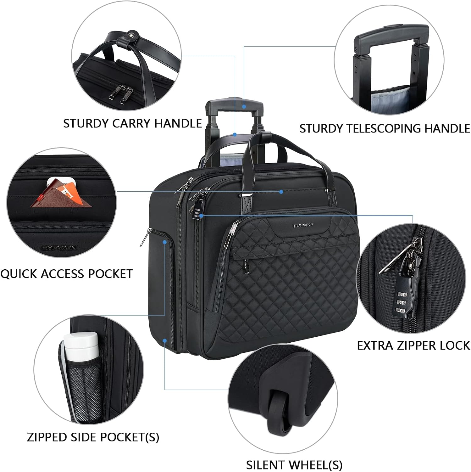 Detalle 2 de EMPSIGN Rolling Laptop Bag 15.6 Inch