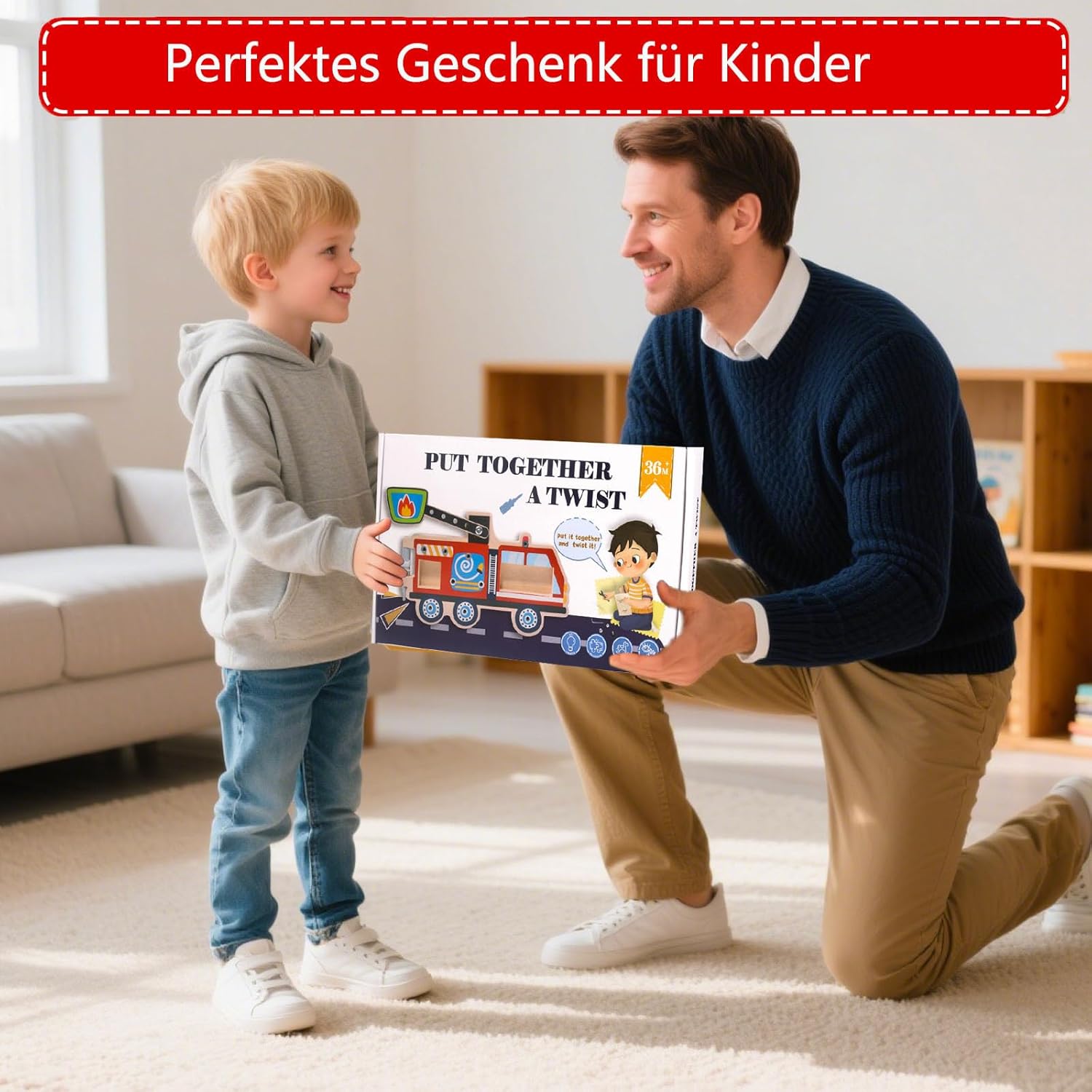 Thumbnail 6 de Liangding Feuerwehrauto Holzspielzeug mit Schrauben & Werkzeug – Montessori Lernspielzeug ab 3 Jahren