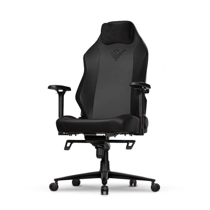 Detalle de Silla Gaming Phoenix Monarch Remaster – Cuero Napa Negra, Talla R