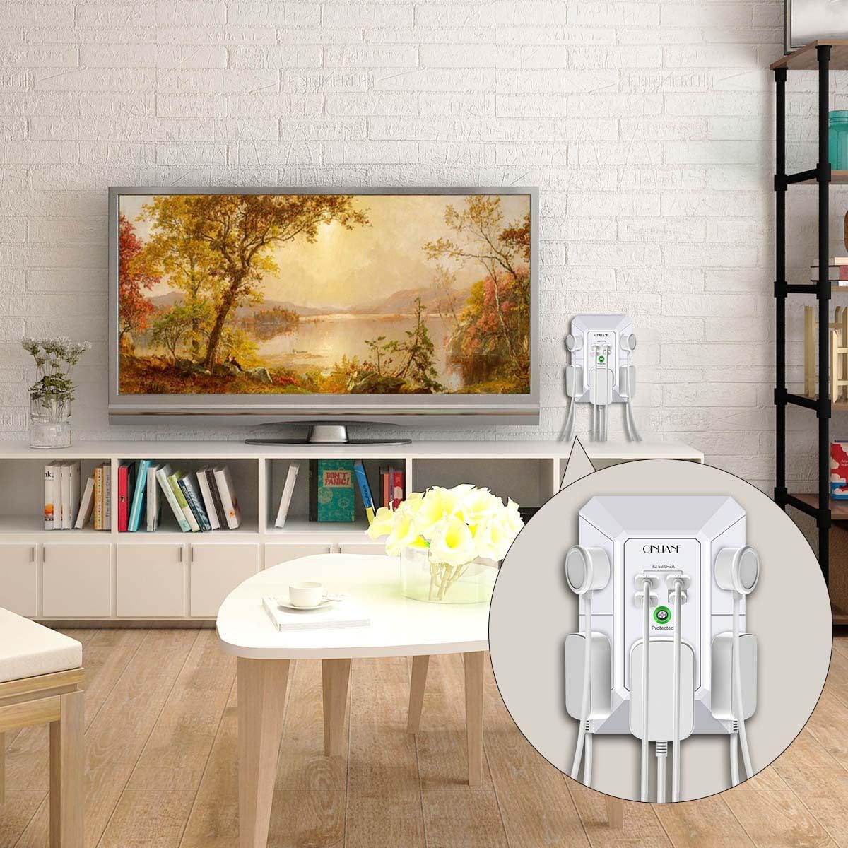 Detalle 2 de QINLIANF 5 Outlet Extender 4.8A USB ⚡