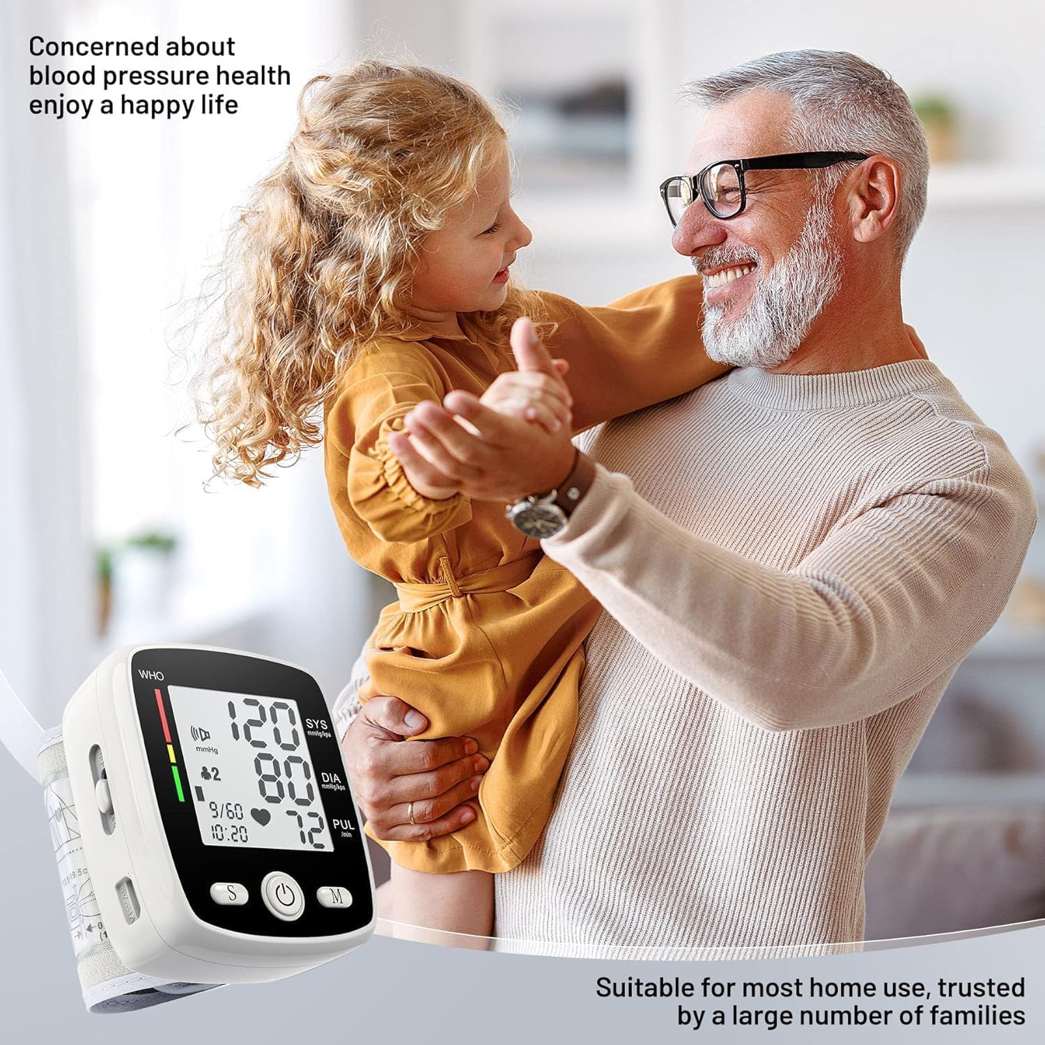 Thumbnail 6 de MBUPAI CK-W355 Wrist Blood Pressure Monitor, Rechargeable, 5.3–7.7-Inch Cuff