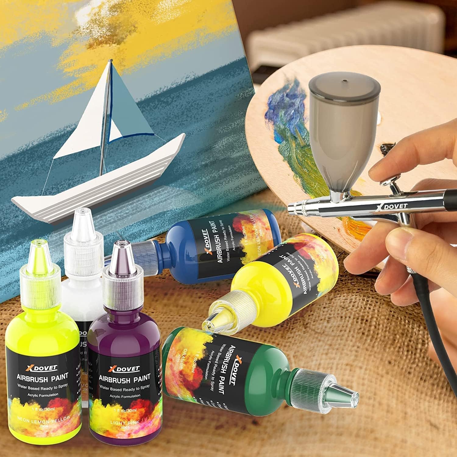 Thumbnail 1 de XDOVET airbrush paint set, 28 colours