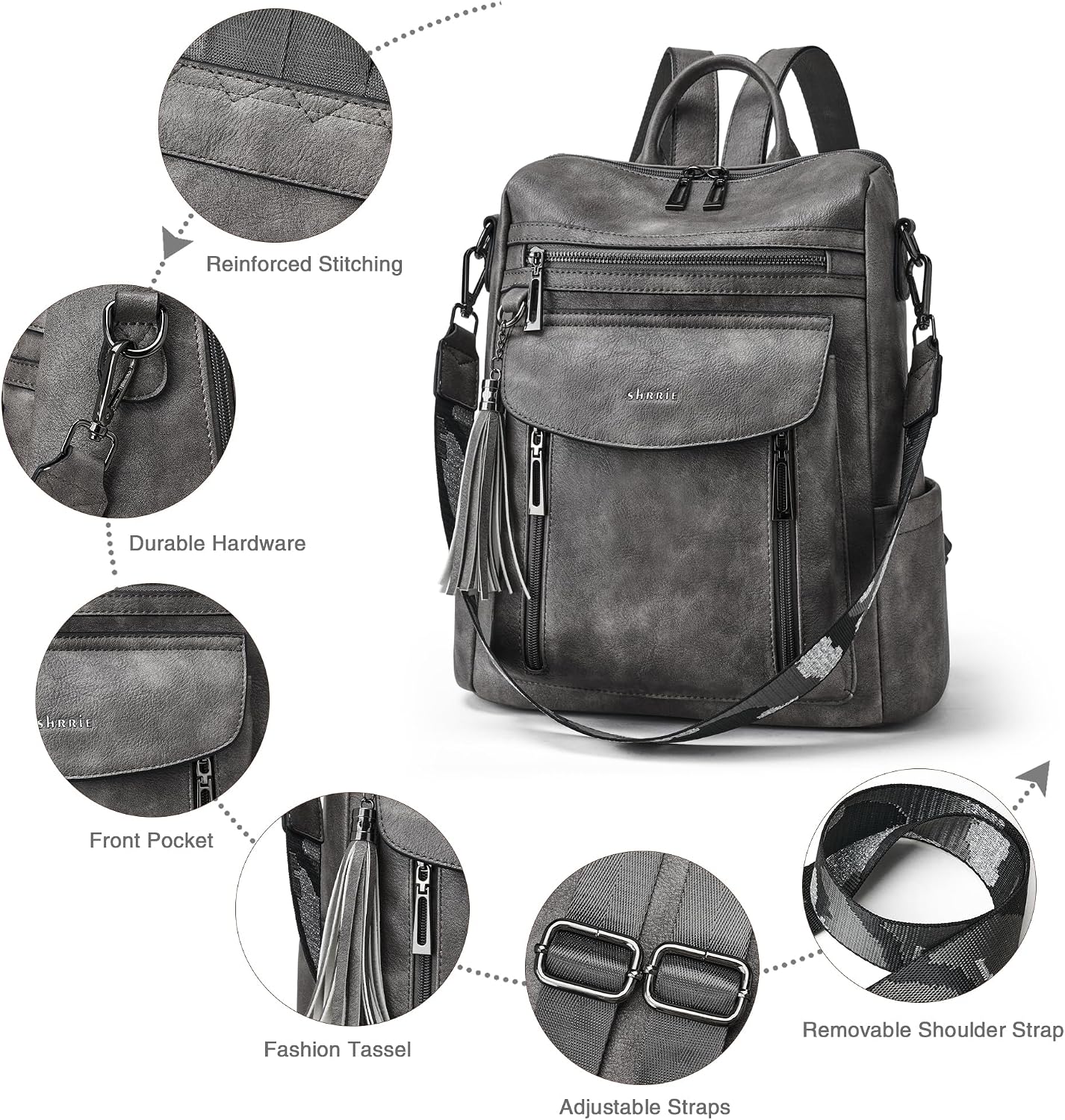 Thumbnail 4 de Shrrie Rucksack Damen Vintage Dunkelgrün