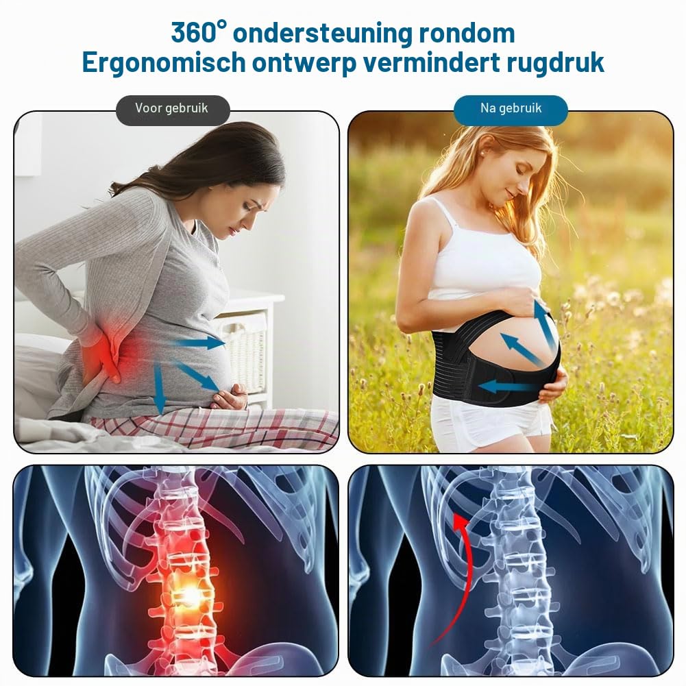 Detalle 1 de AUYAO 5276879 zwangerschapsgordel XL met ademend mesh en verstelbare buikband