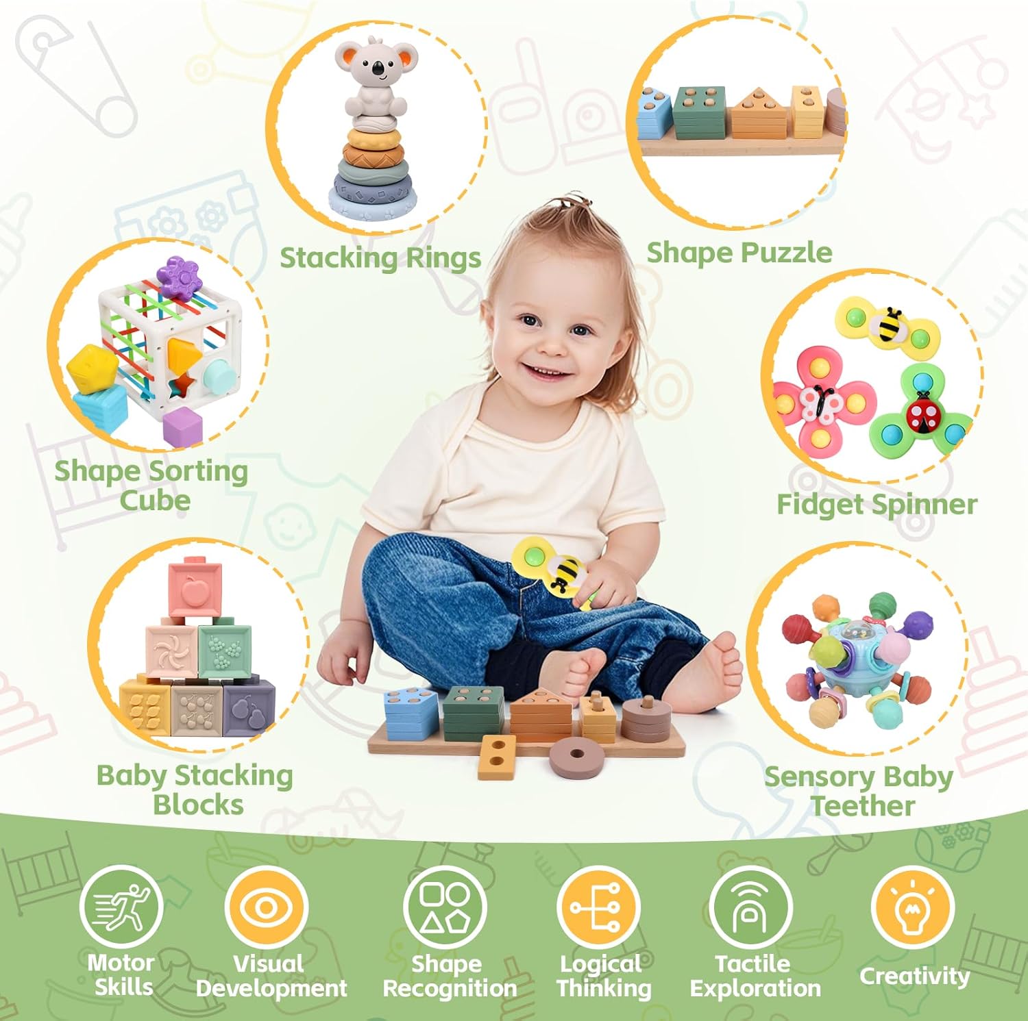 Thumbnail 1 de YHHYTOY 6-in-1 Montessori Baby Toys 6-12 Months