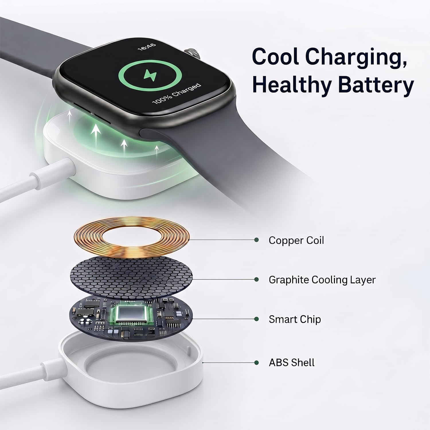 Thumbnail 2 de Chargeur Magnétique pour Apple Watch – USB-C 1 m, charge rapide et connexion stable pour toute la gamme Apple Watch
