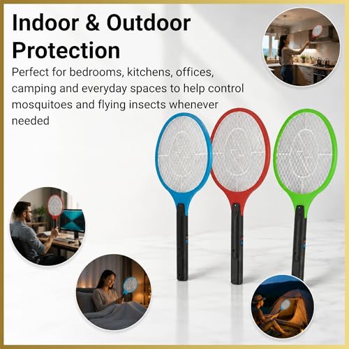 Thumbnail 10 de SHATCHI 49cm Electric Mosquito Swatter – USB Rechargeable Fly Zapper Racket