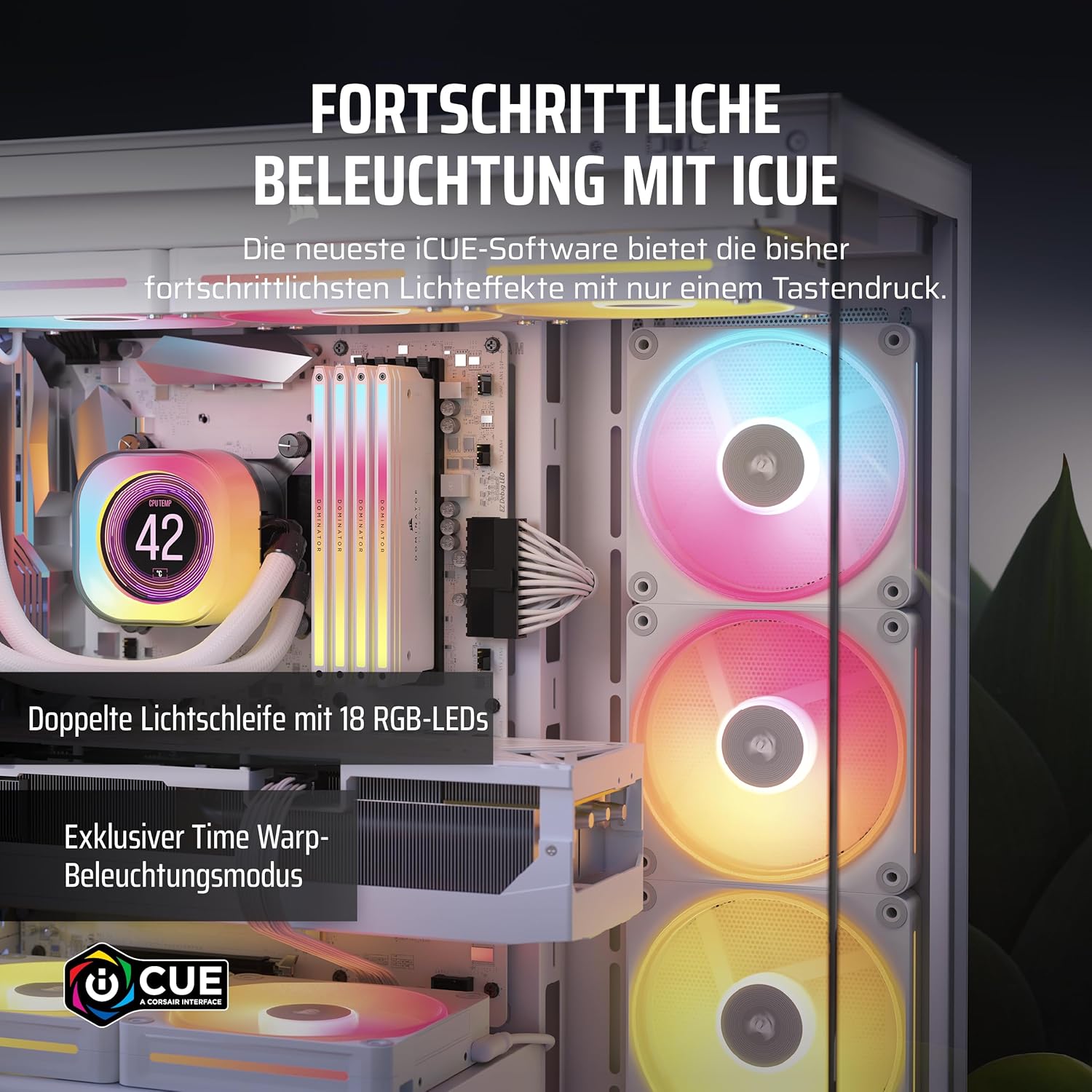 Thumbnail 3 de CORSAIR iCUE LINK LX140-R RGB 140-mm PWM-Umkehrlüfter – LX140-R RGB mit QuikTurn™-Schrauben und Null-Drehzahl-Modus (weiß)