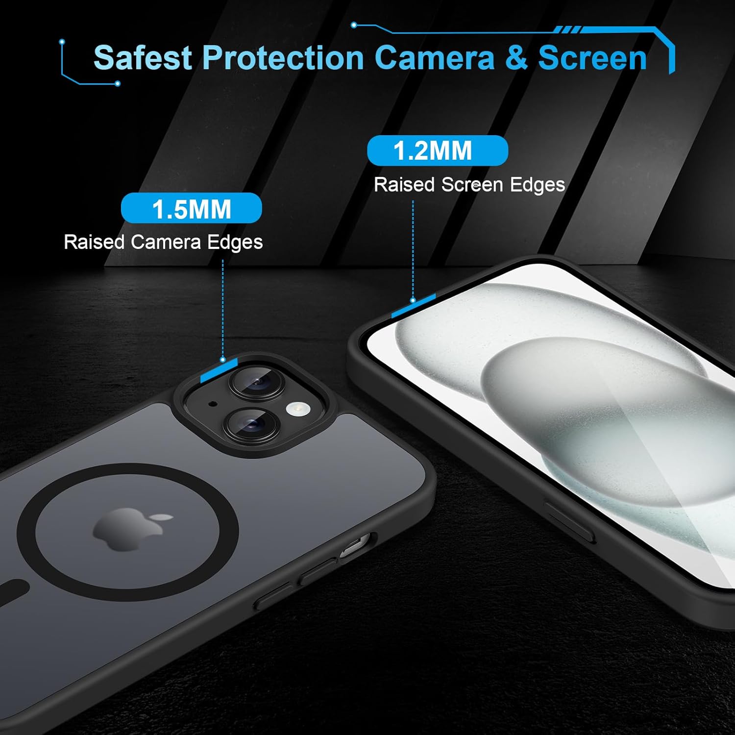 Thumbnail 5 de TQIAHF Magnetic Case for iPhone 15 with 2 Tempered Glass Screen Protectors