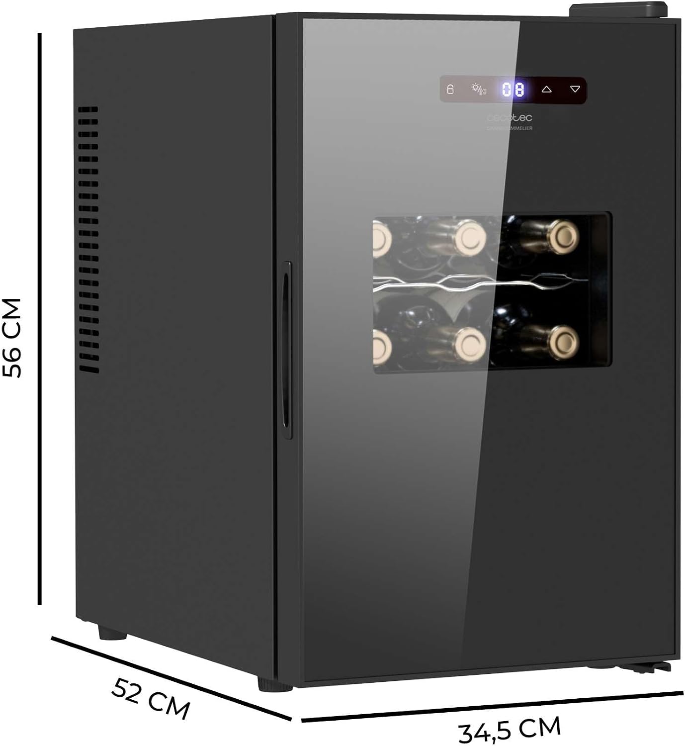 Detalle 2 de Cecotec Vinoteca Bolero GrandSommelier 1550 🍷 Bodega 15 botellas