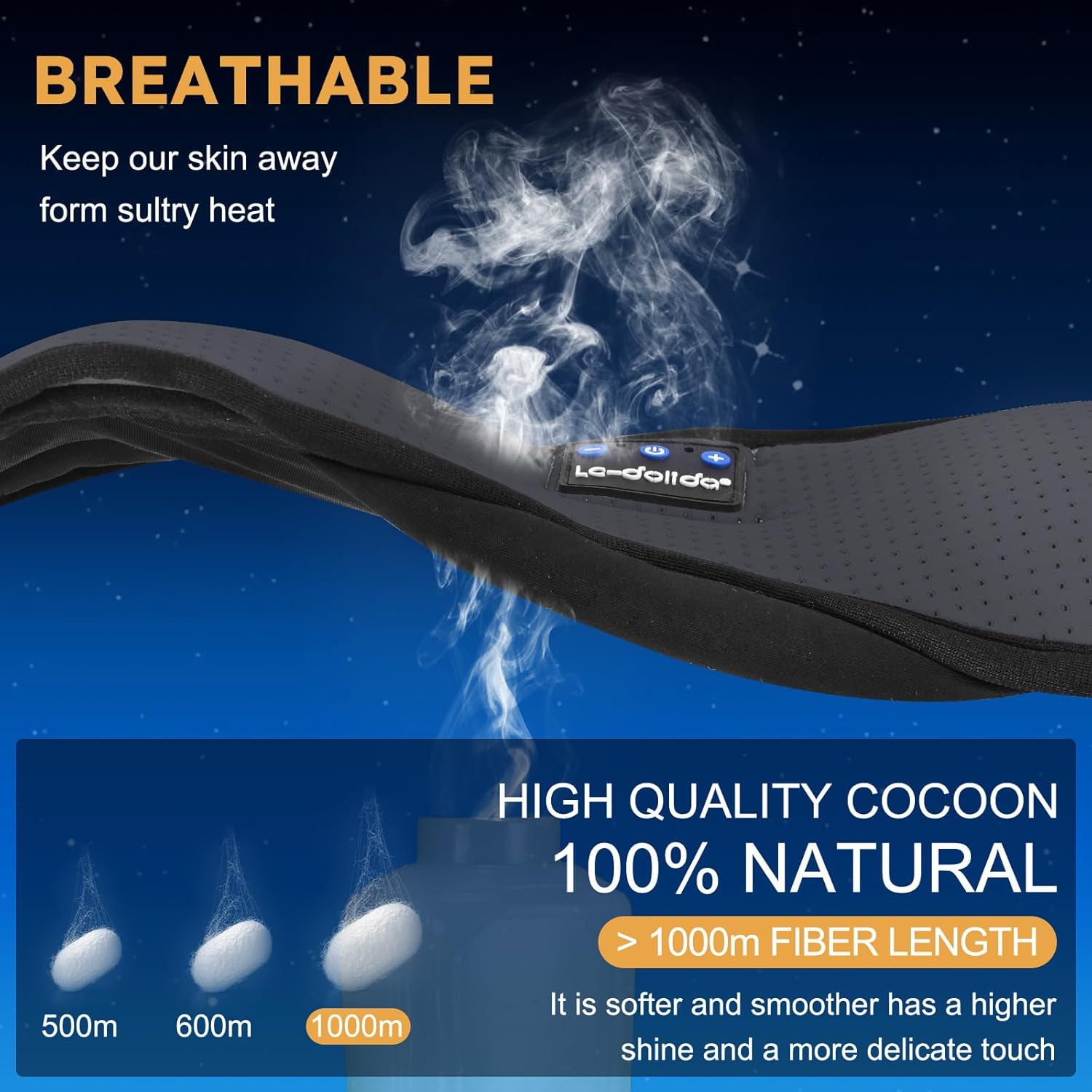 Thumbnail 4 de LC-dolida Bluetooth Sleeping Headphones Eye Mask