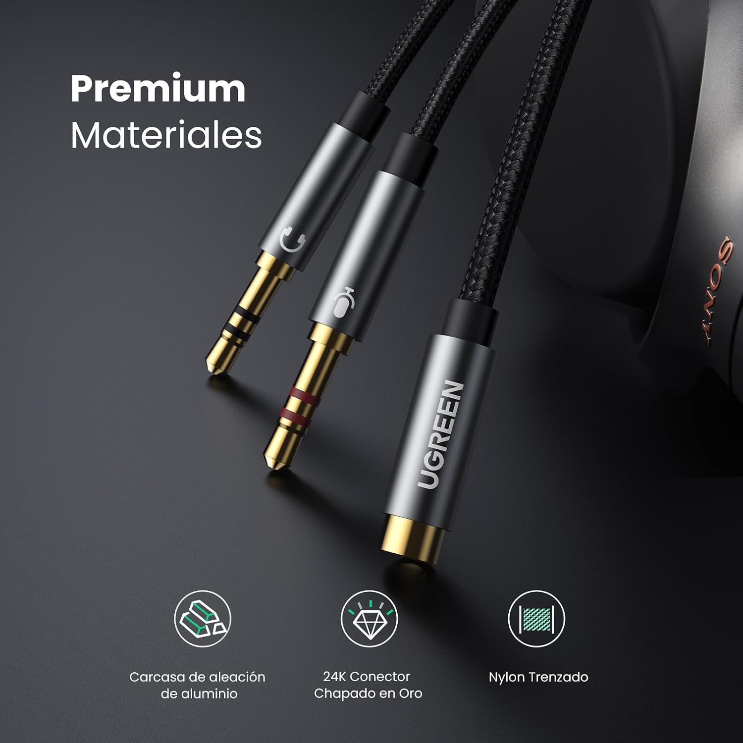 Thumbnail 5 de UGREEN Adaptador Splitter Jack 3.5mm 20CM