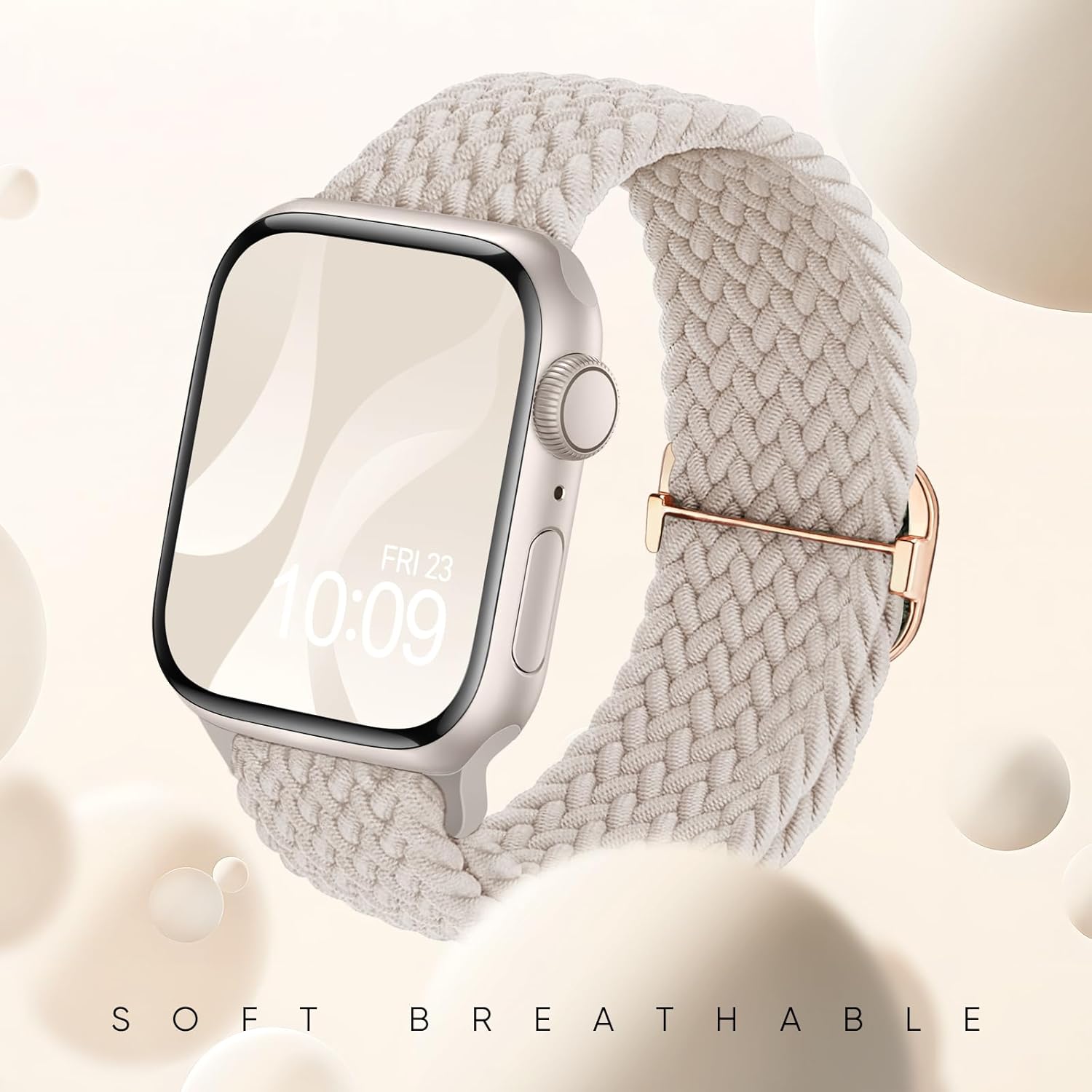 Detalle 2 de Superuper 8-Pack Braided Loop Elastic Strap Compatible with Apple Watch (38–49mm)
