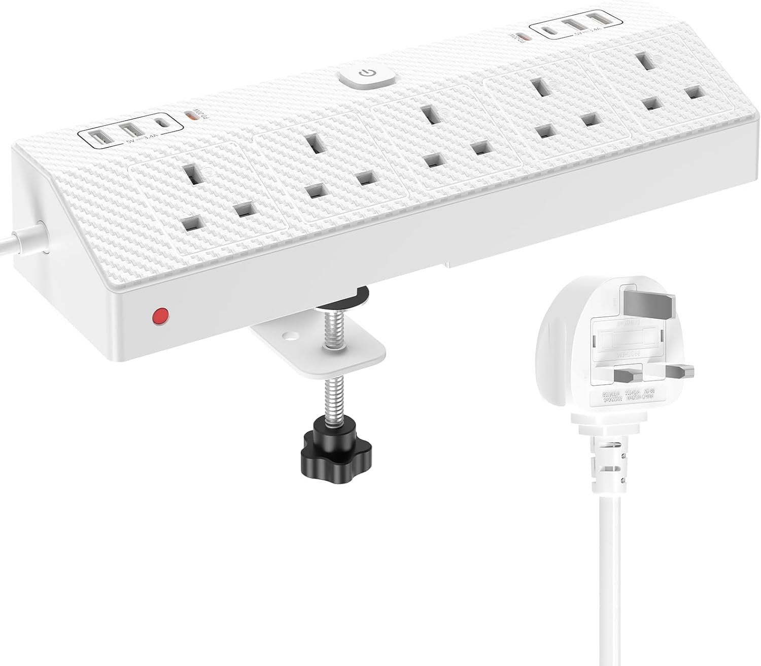 Detalle de Desk power socket 1.8m with USB-C PD
