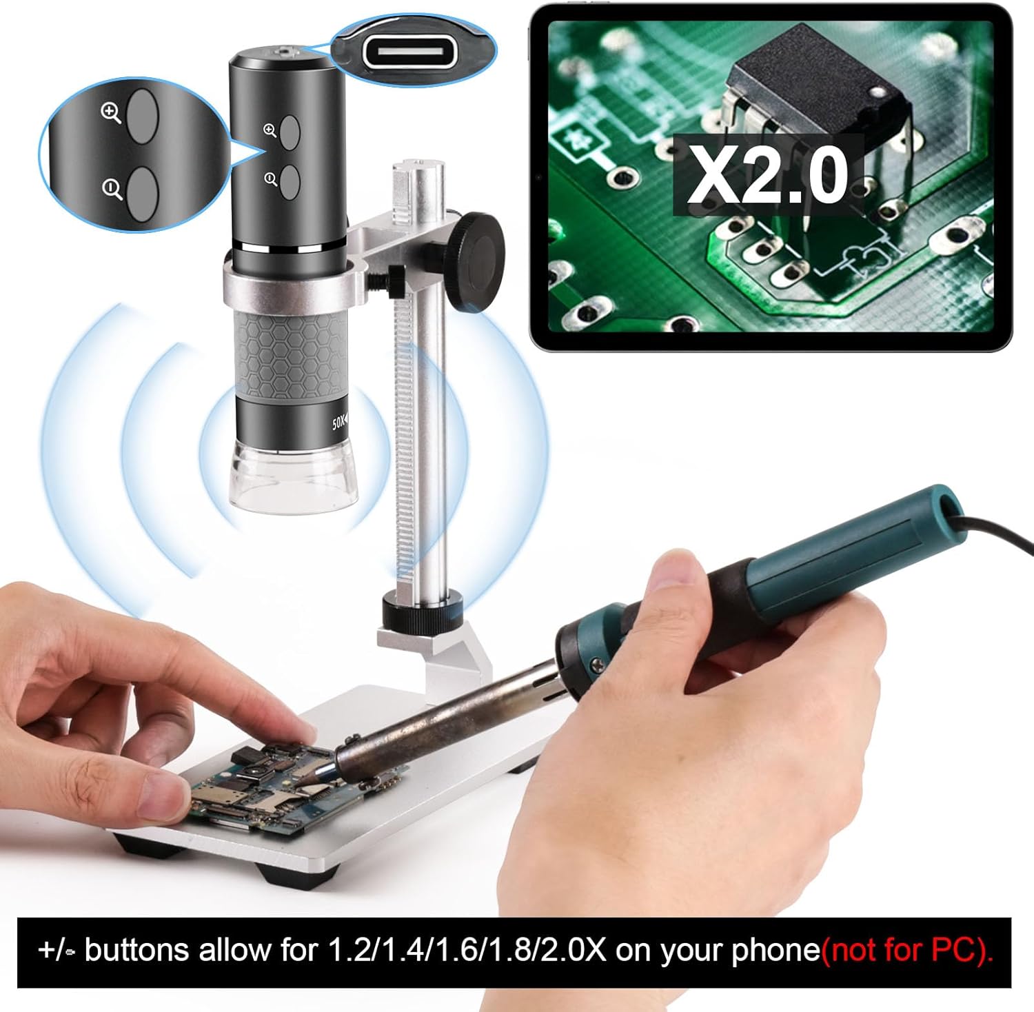 Thumbnail 2 de Ninyoon 4K WiFi Microscope with Pro Stand: A practical all‑rounder for home use