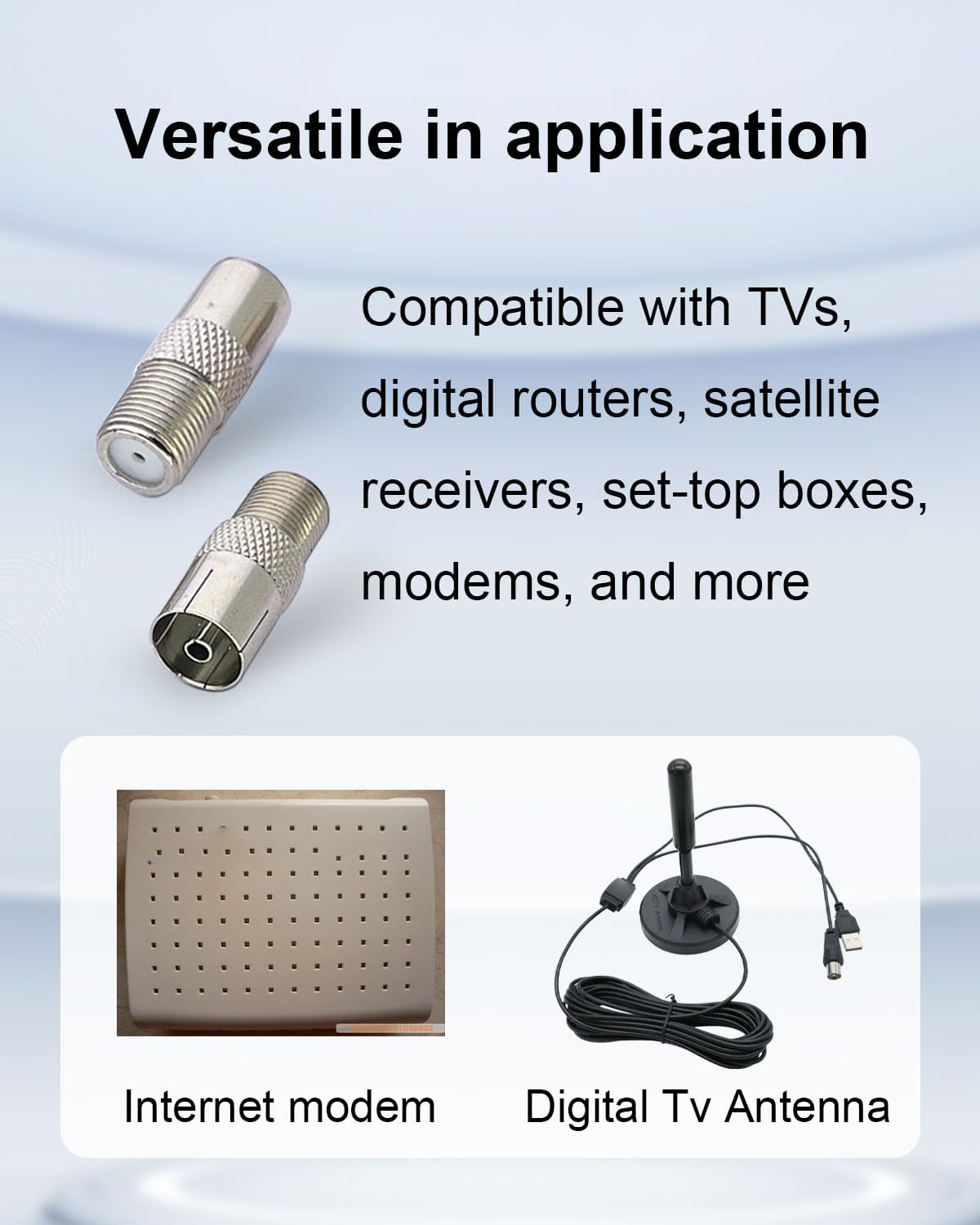 Thumbnail 2 de SEYUGOPTI 2Pcs F to TV Adapter (F female to TV PAL male/female) for coax, satellite and digital TV setups