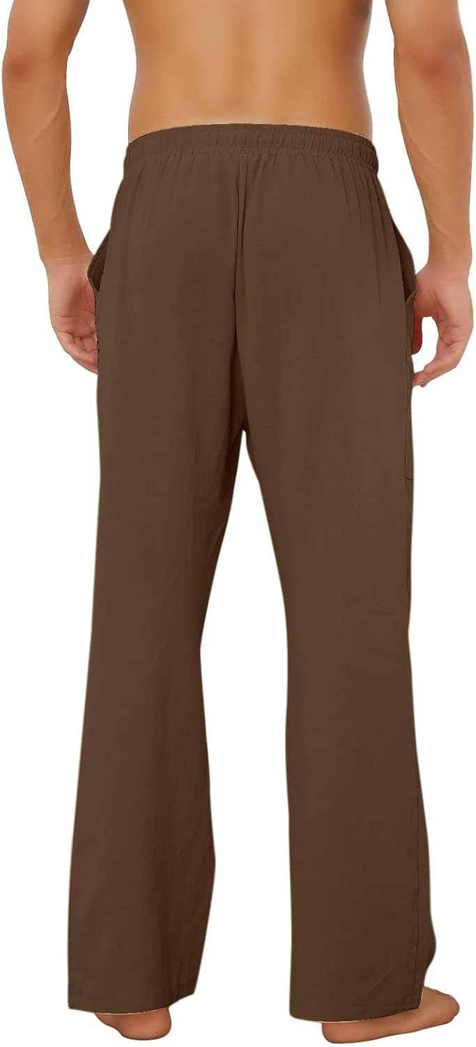 Detalle de Pantalon en lin pour homme – Léger et décontracté, coton-lin pour plage